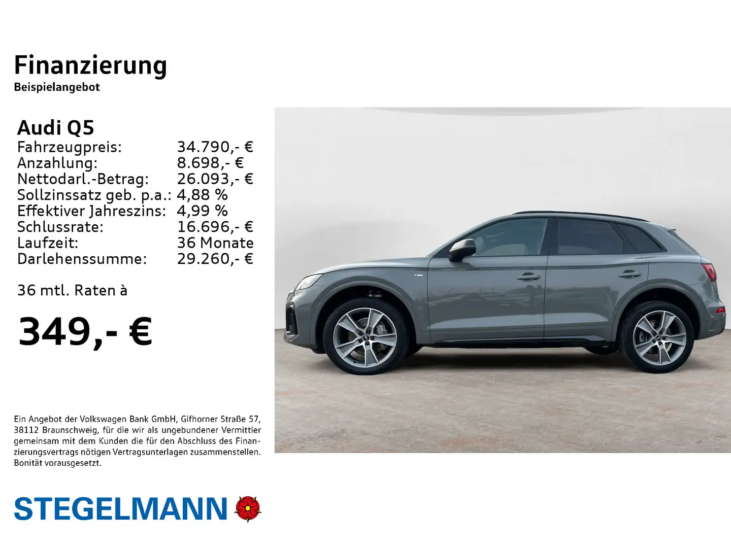 Audi Q5 40 TDI qu. S-tronic S-Line schwarzpaket*20Zol Grijs - 2