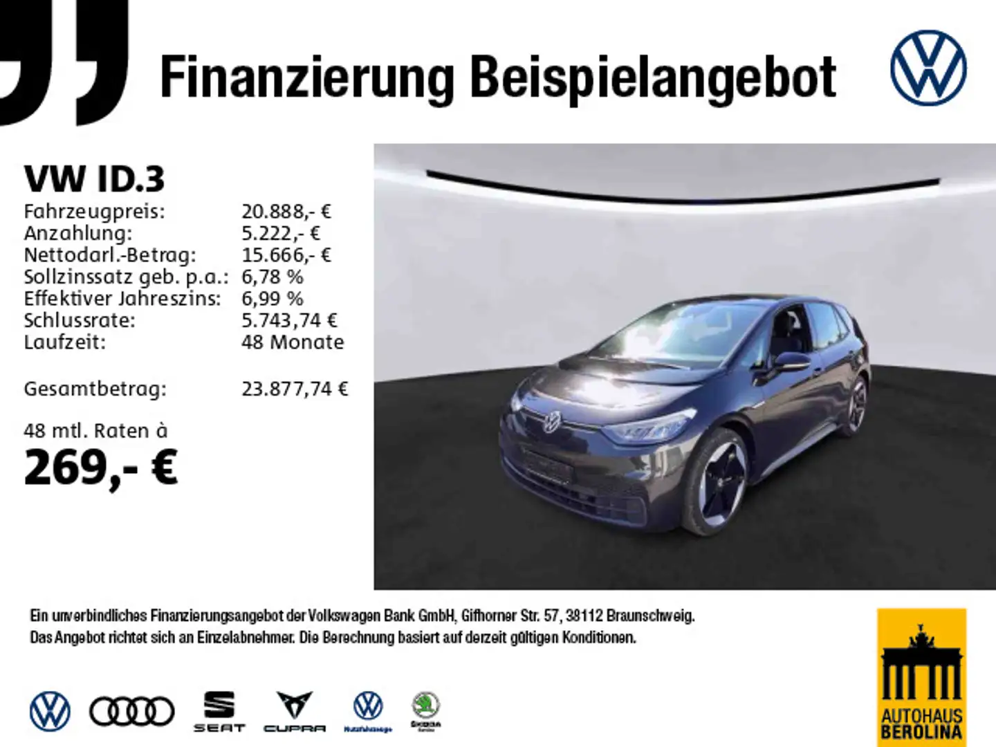 Volkswagen ID.3 Pro Performance *ACC*NAV*SHZ*App-Connect* Grau - 1