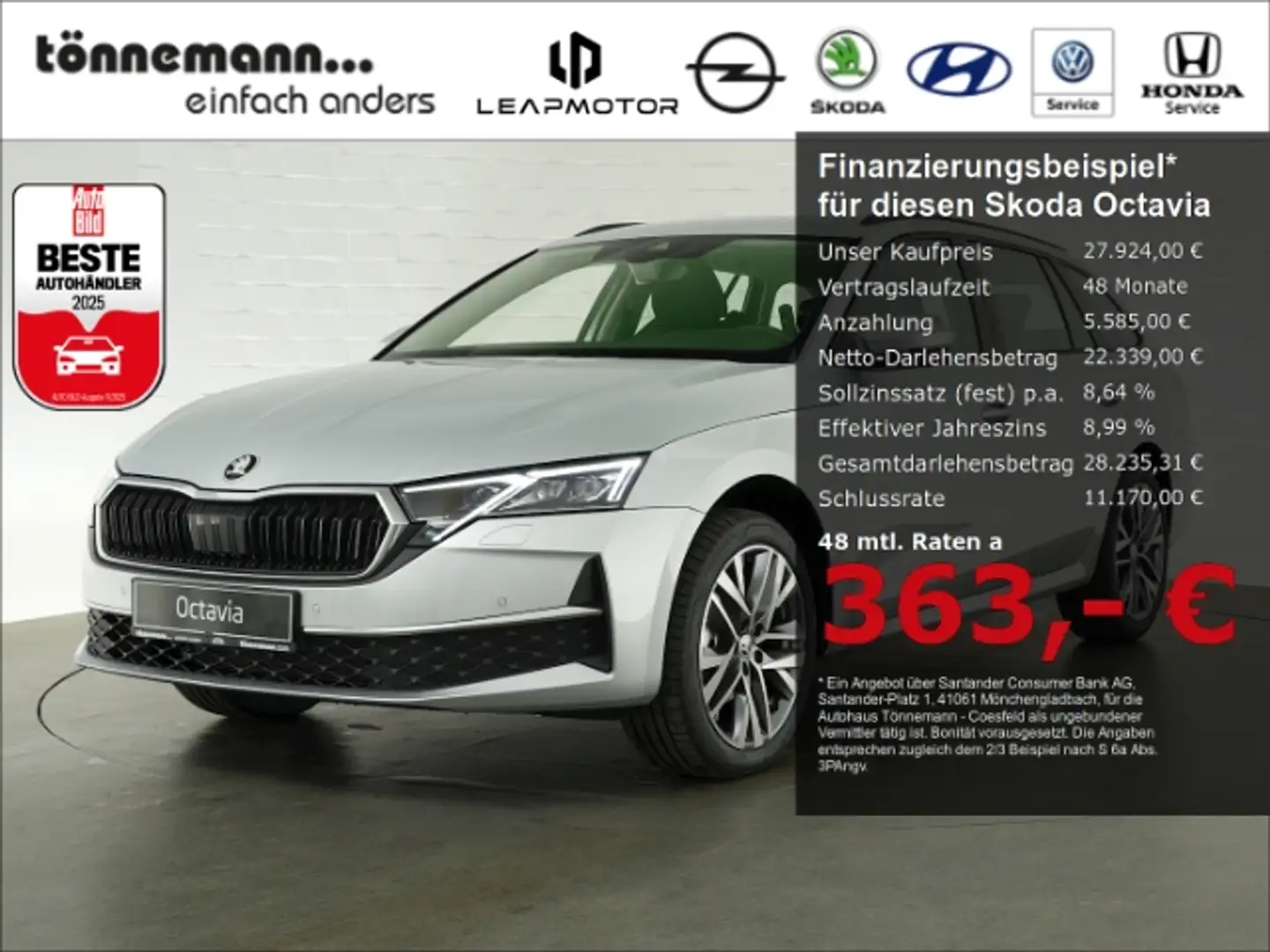 Skoda Octavia COMBI SELECTION TSI DSG+RÜCKFAHRKAMERA+NAVI+SITZ-/ Zilver - 1