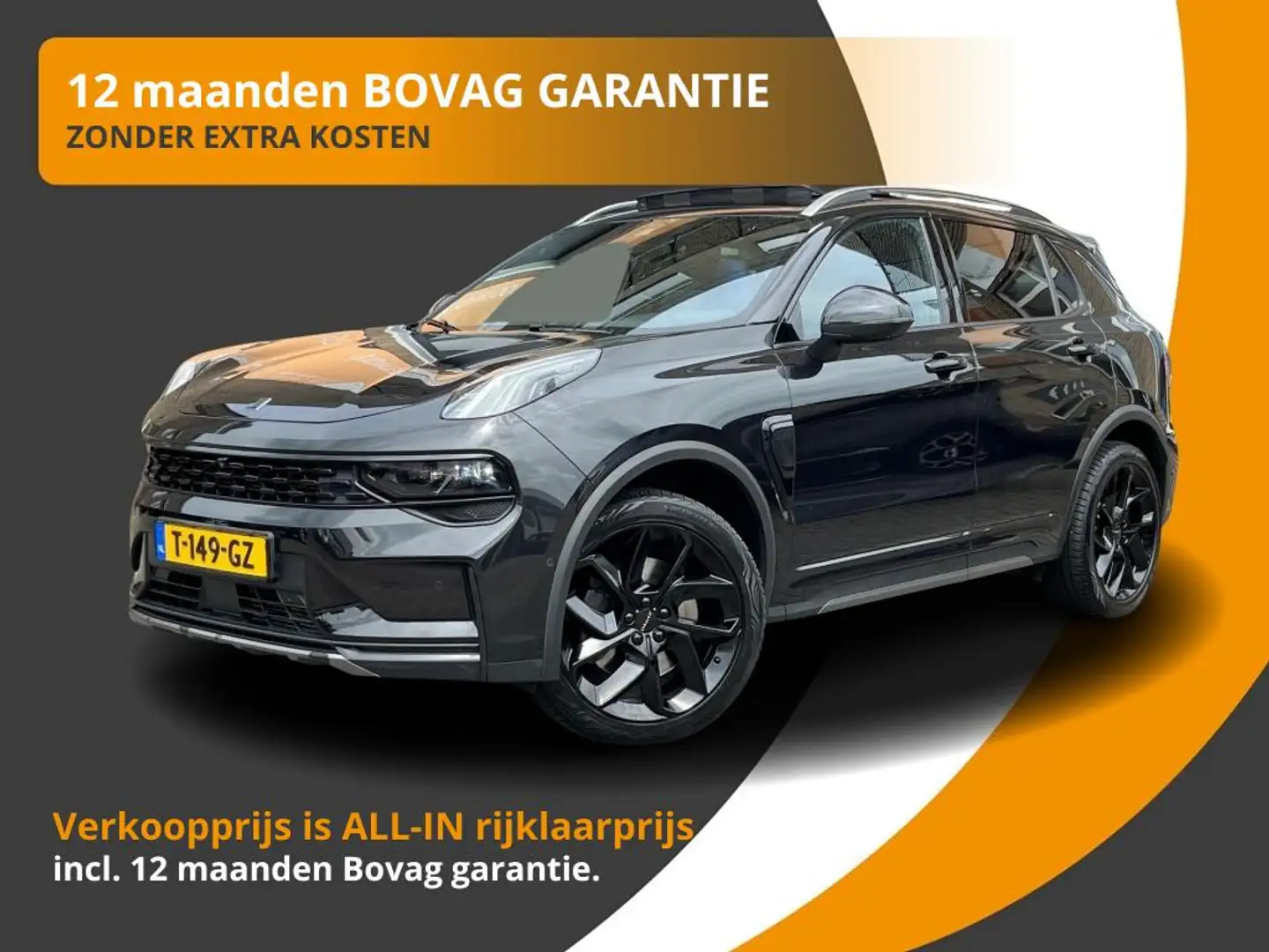 Lynk & Co 01 1.5 PHEV 261PK MJ'24 PANODAK/ZWARTE HEMEL/ACC/BLAC Zwart - 1