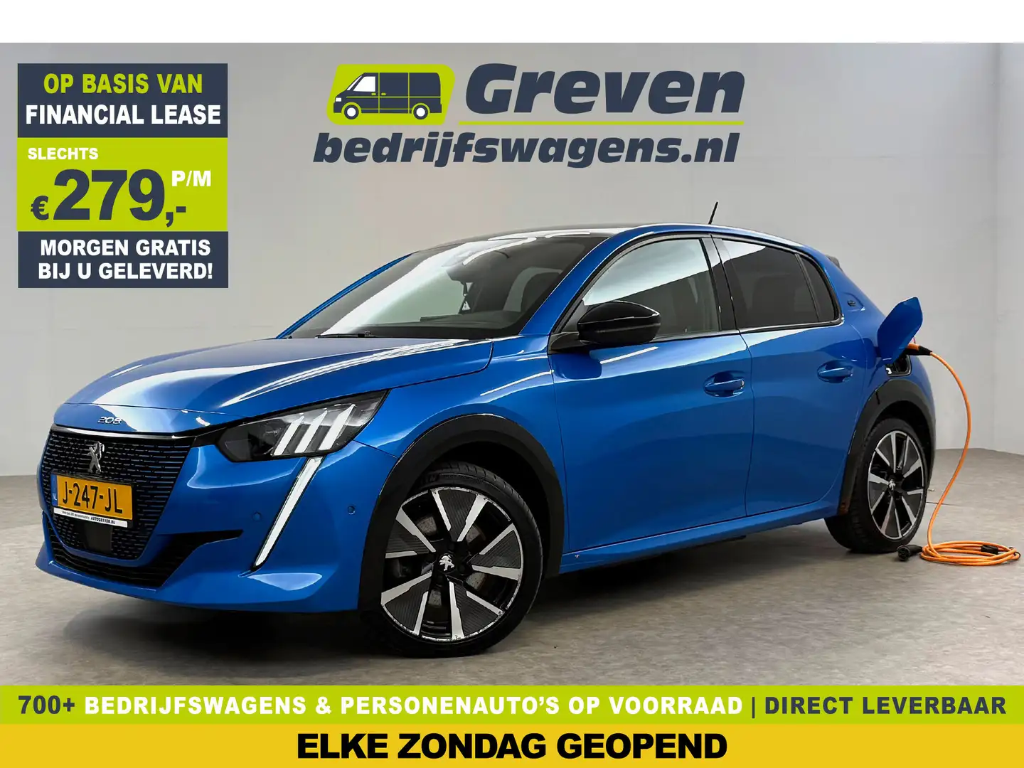 Peugeot e-208 EV GT 350 50 kWh | SOH 91% | Snelladen | Pano | 36 Bleu - 1