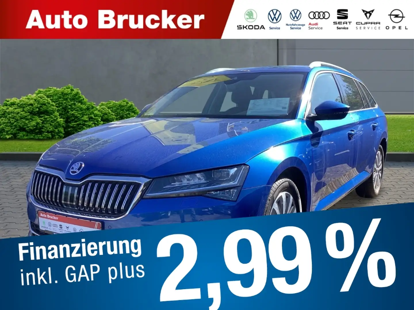 Skoda Superb Combi Style 2.0 TDI+Navi+Alufelgen+elektr.Sitze+LE Blau - 1