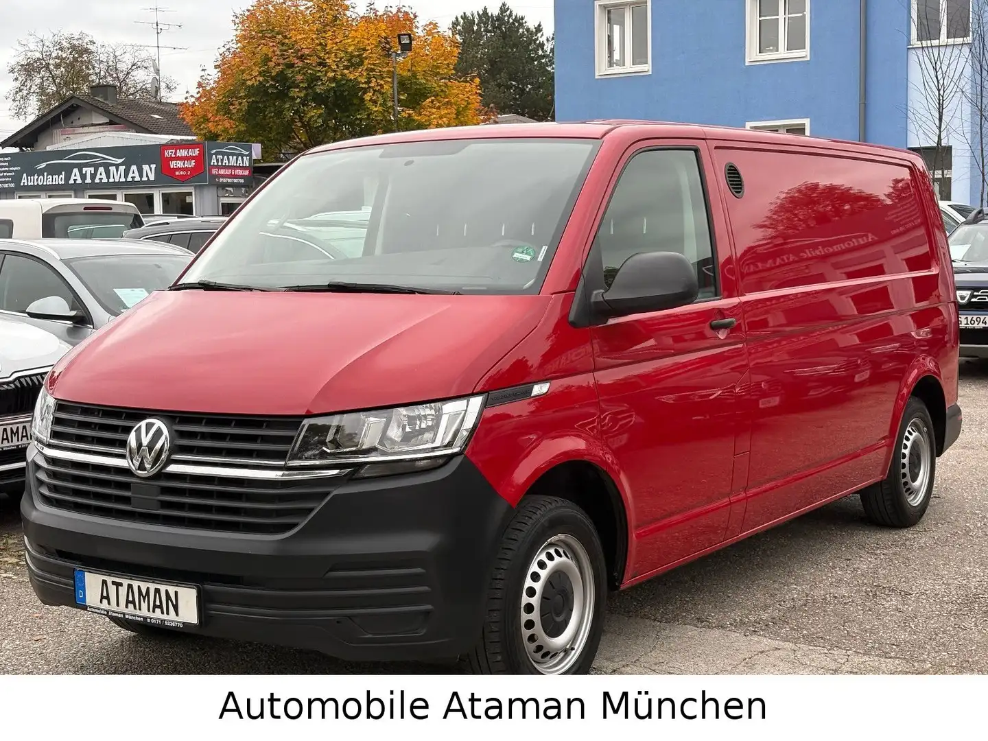 Volkswagen T6 Transporter T6.1 2.0 TDI Transporter LR lang, Klima, 3-Sitze Rot - 1
