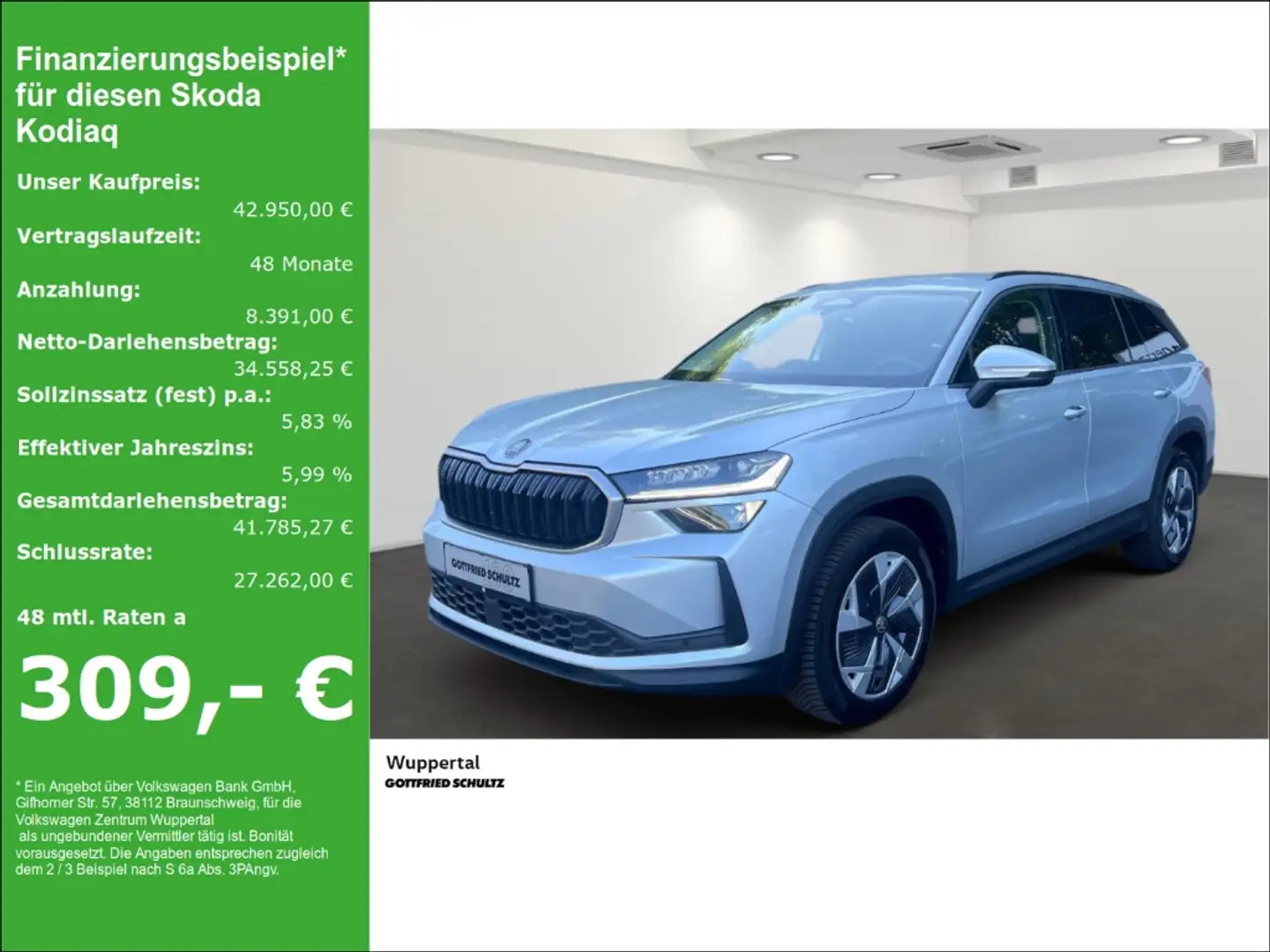 Skoda Kodiaq 2.0 TDI 4M DSG LED NAVI AHK ACC KAMERA SHZ PDC LM Silber - 1