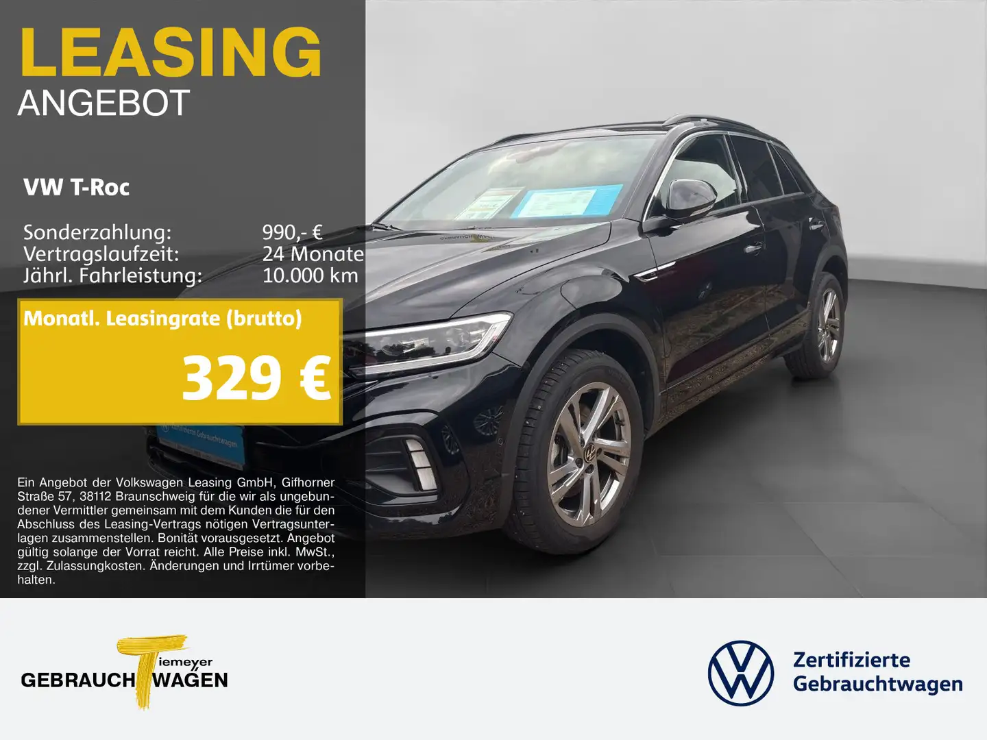 Volkswagen T-Roc 2.0 TDI DSG R-LINE NAVI AHK MATRIX DCC Schwarz - 1