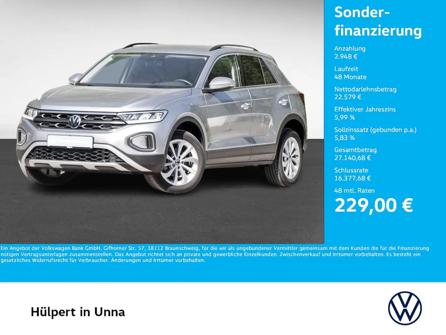 Volkswagen T-Roc 1.5 LIFE ACC LM17 SITZHZ CARPLAY/ANDROIDA. Argintiu - 1