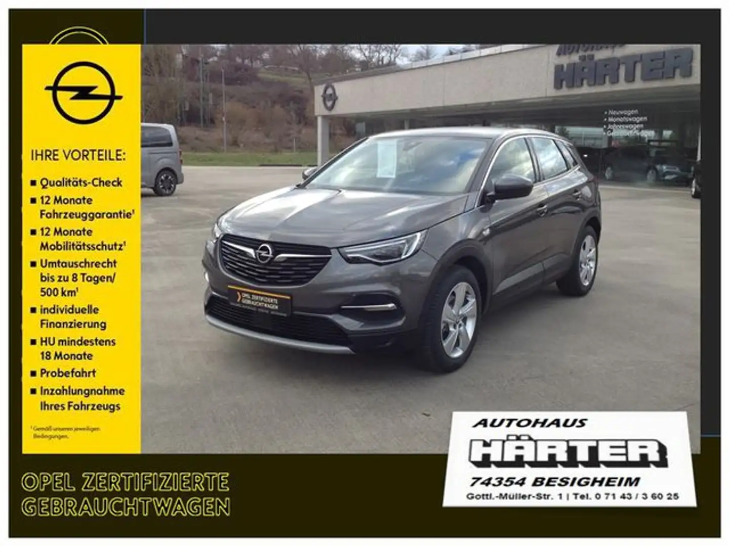 Opel Grandland X 1.2 Turbo AT Innovation Gris - 1