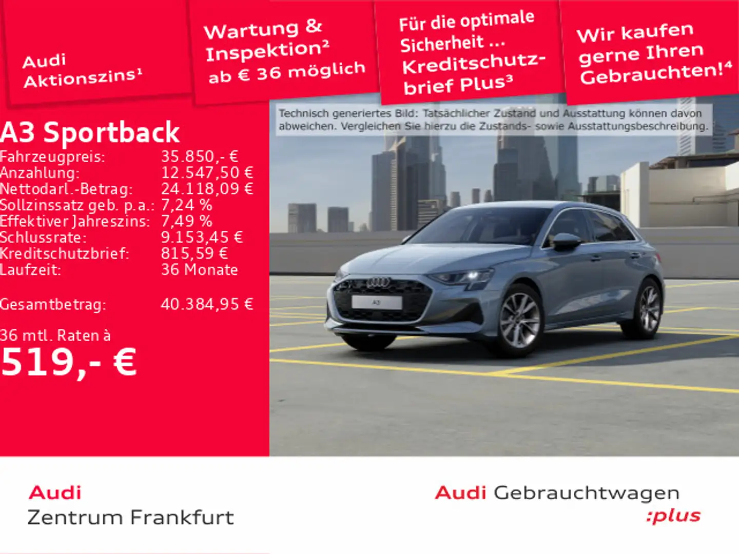 Audi A3 35 TDI S tronic advanced LED ACC DA Grau - 1