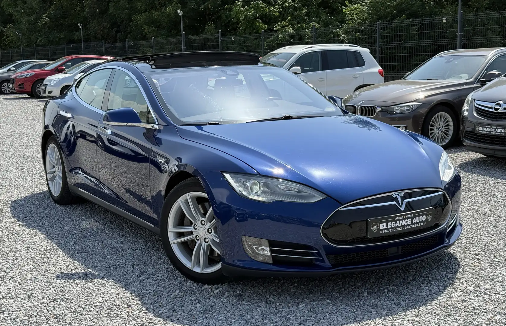 Tesla Model S 85 kWh Dual Motor-Full opt-Carnet-Garantie-TVA Car Bleu - 1