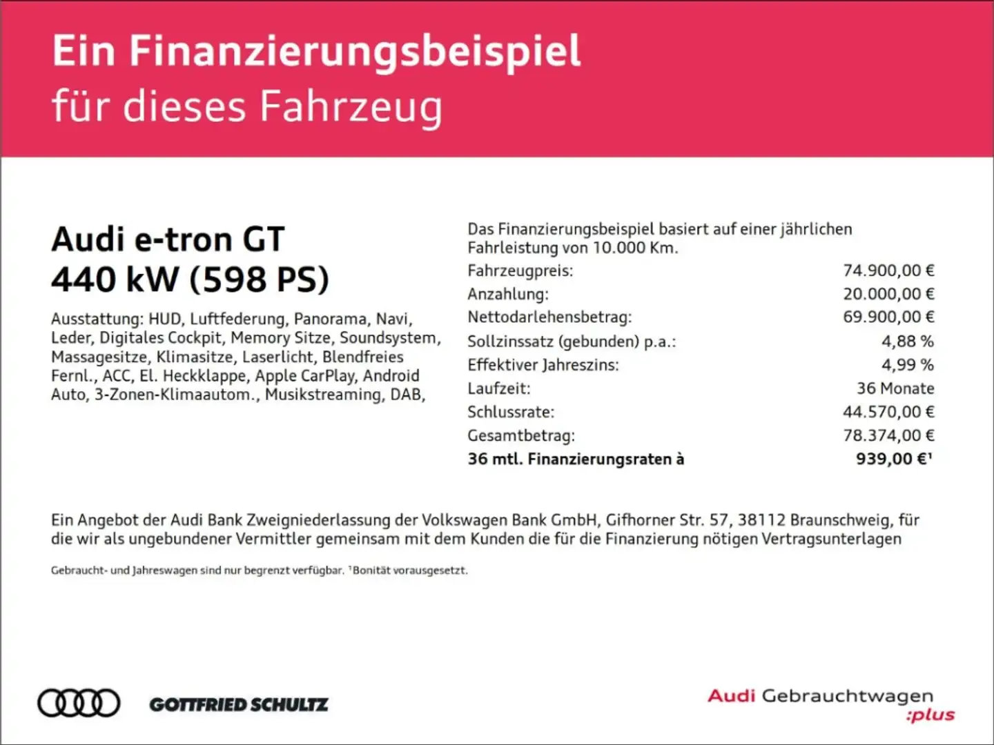 Audi e-tron GT RS quattro MATRIX B&O PANO HUD UWM. Grau - 2