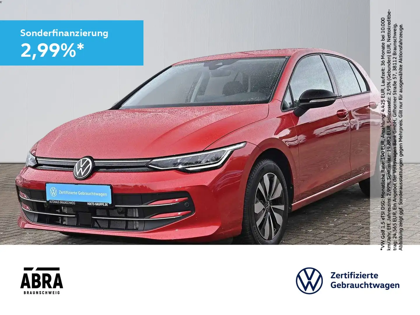 Volkswagen Golf VIII 1.5 TSI Goal LED+CAM+LANE+ACC+APP Rot - 1