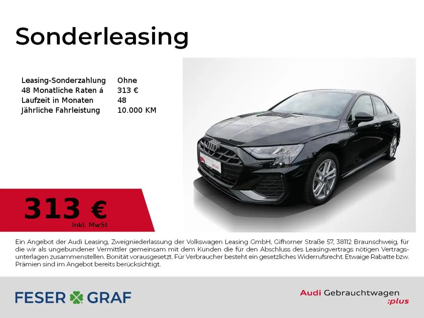 Audi A3 Limousine 35 TFSI S line AHK Sitzh. V-Cockpit Schwarz - 1