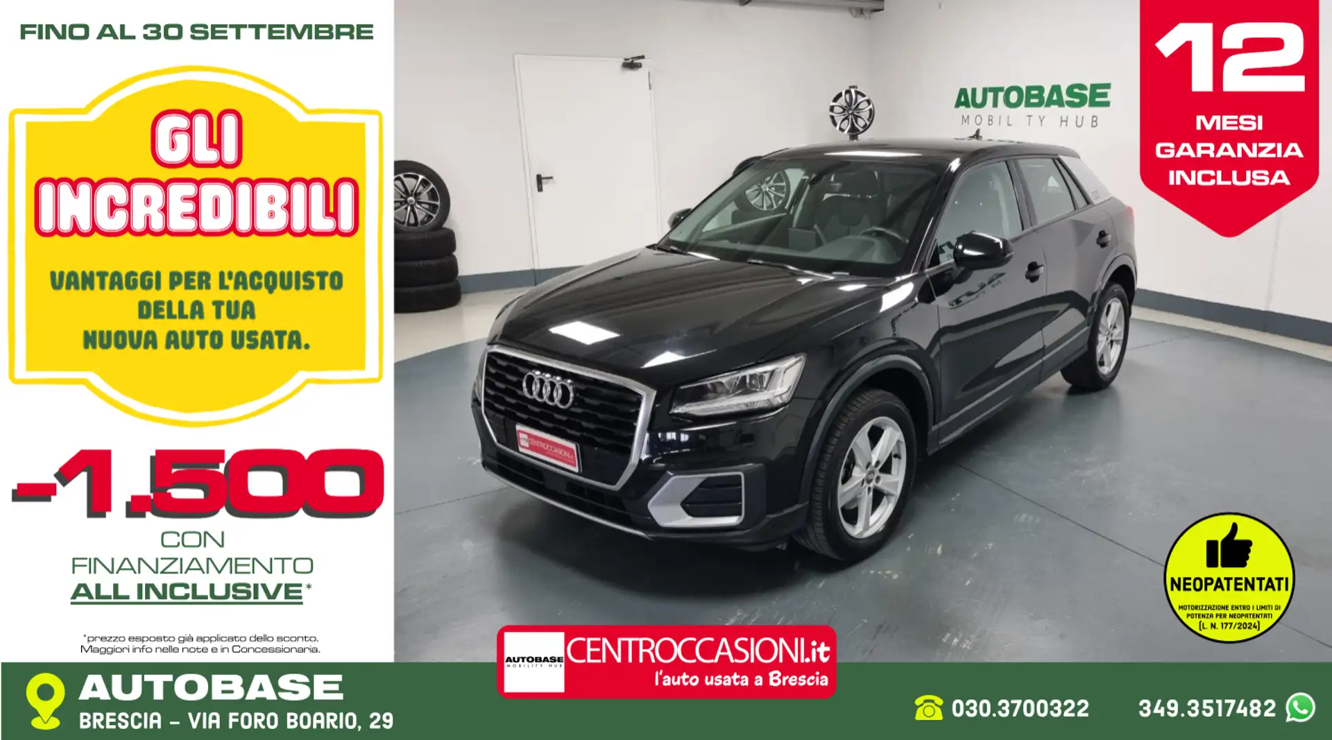 Audi Q2 30 1.6 tdi Admired s-tronic my20 Zwart - 1