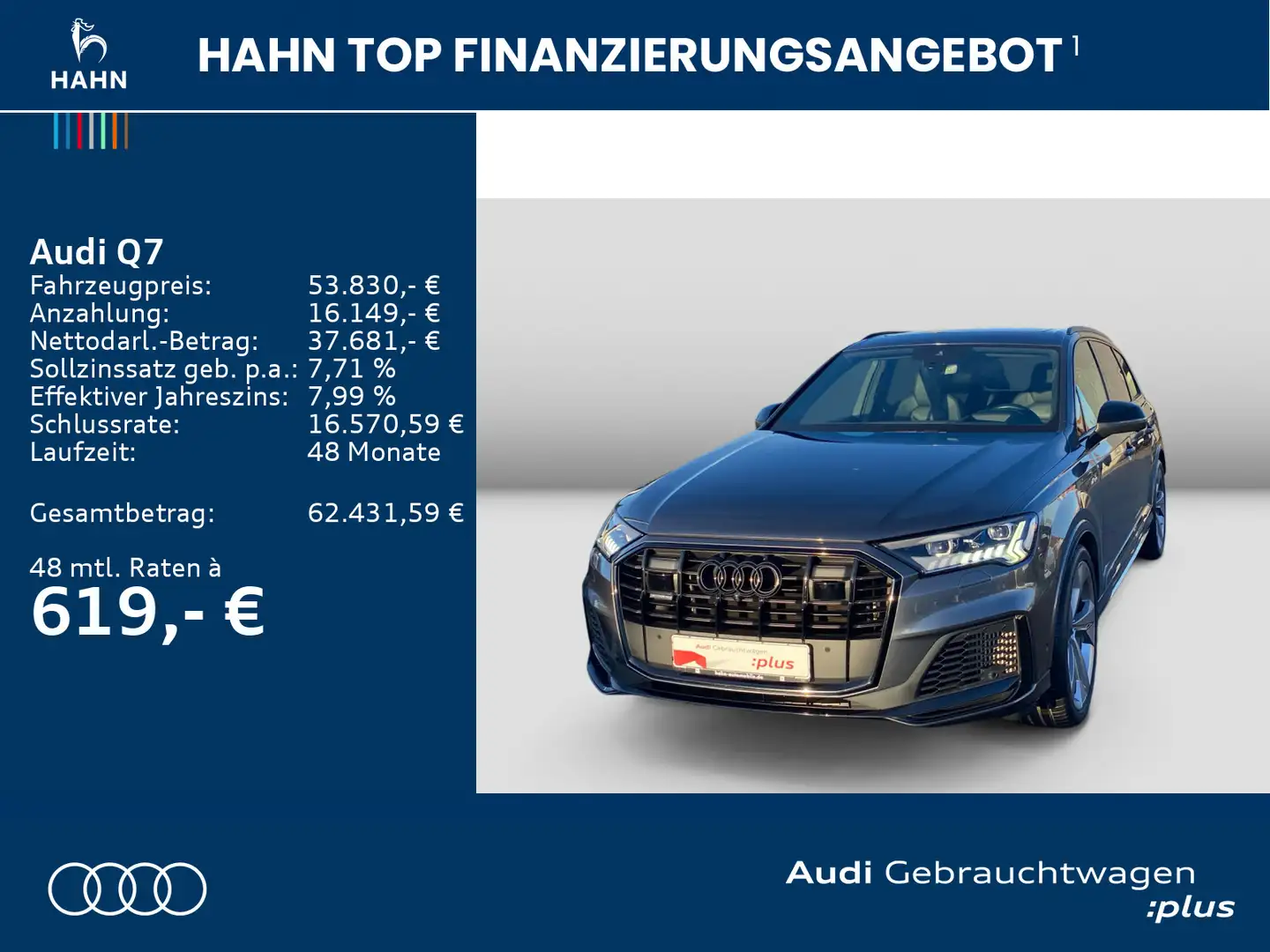 Audi Q7 55TFSIe quattro S line S-trc HUD B&O 360° Mat Grau - 2