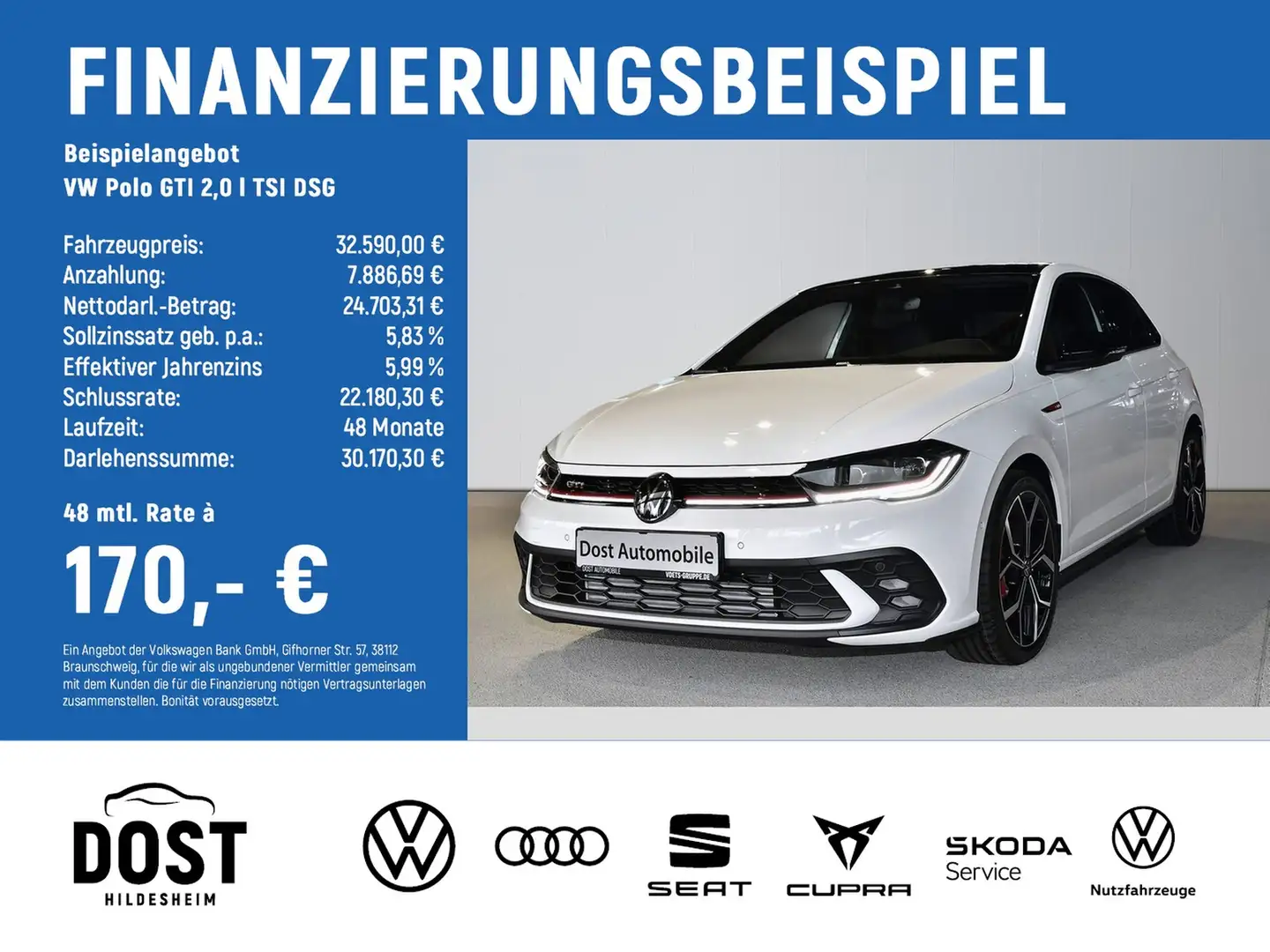 Volkswagen Polo GTI 2,0 l TSI DSG KLIMA+BEATS+NAVI+KAMERA Weiß - 2