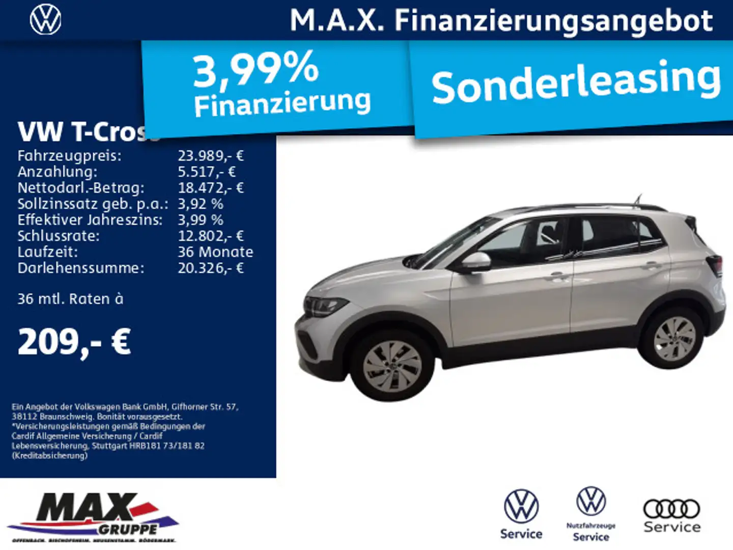Volkswagen T-Cross 1.0 TSI DSG LED+NAVI+PDC+DCP+ACC+APP+DAB Zilver - 1