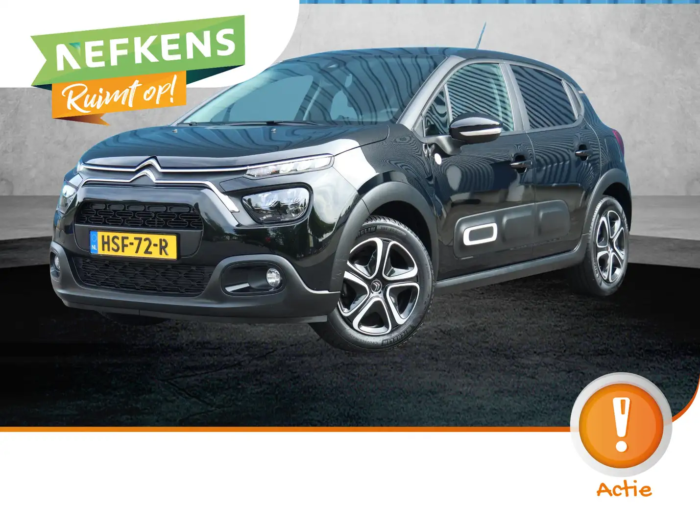 Citroen C3 1.2 85PK C-Series | AppleCarPlay/AndroidAuto | Nav Zwart - 1