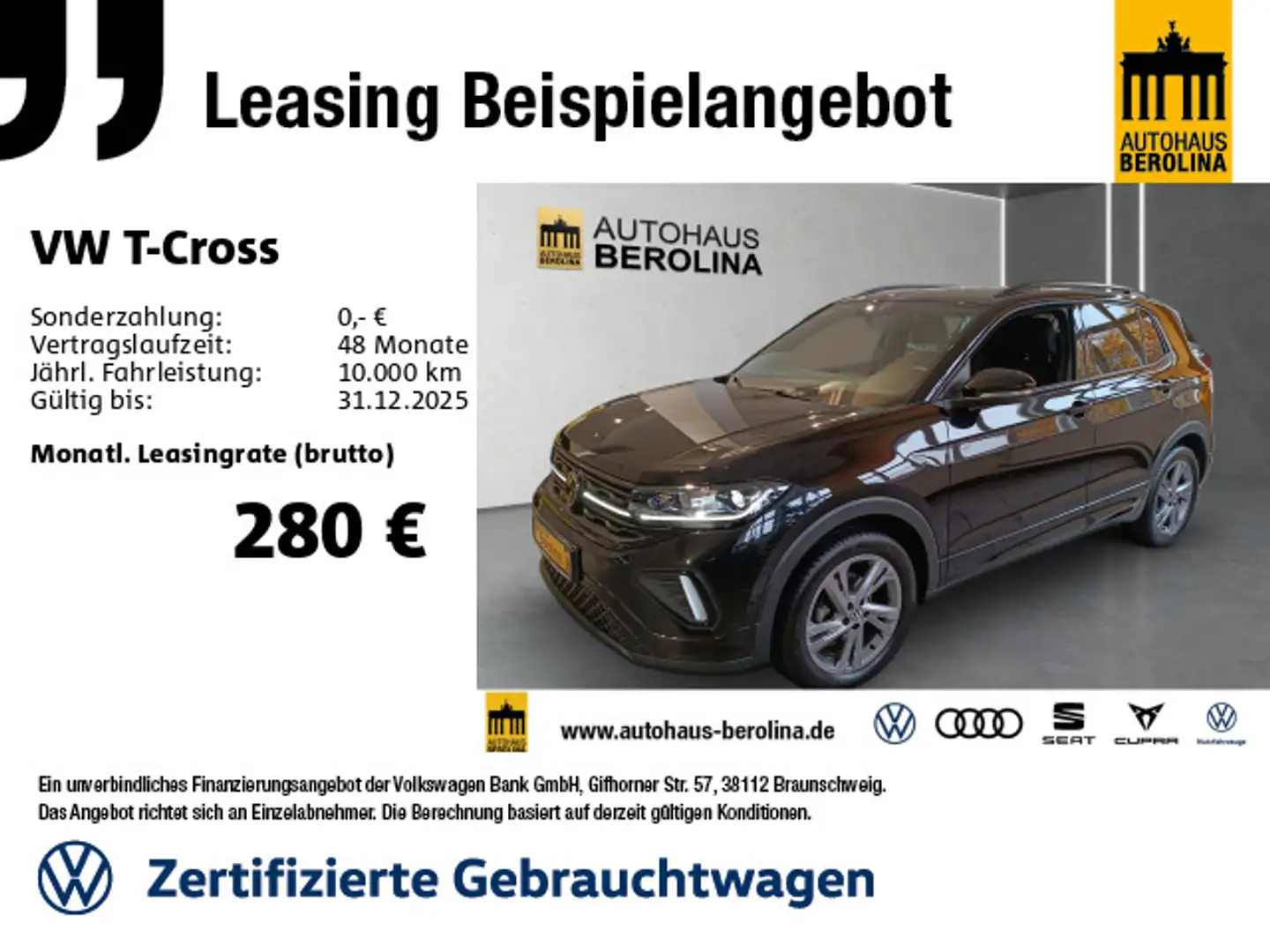 Volkswagen T-Cross 1.5 TSI R-Line DSG *IQ-MATRIX*AHK*ACC* Schwarz - 1