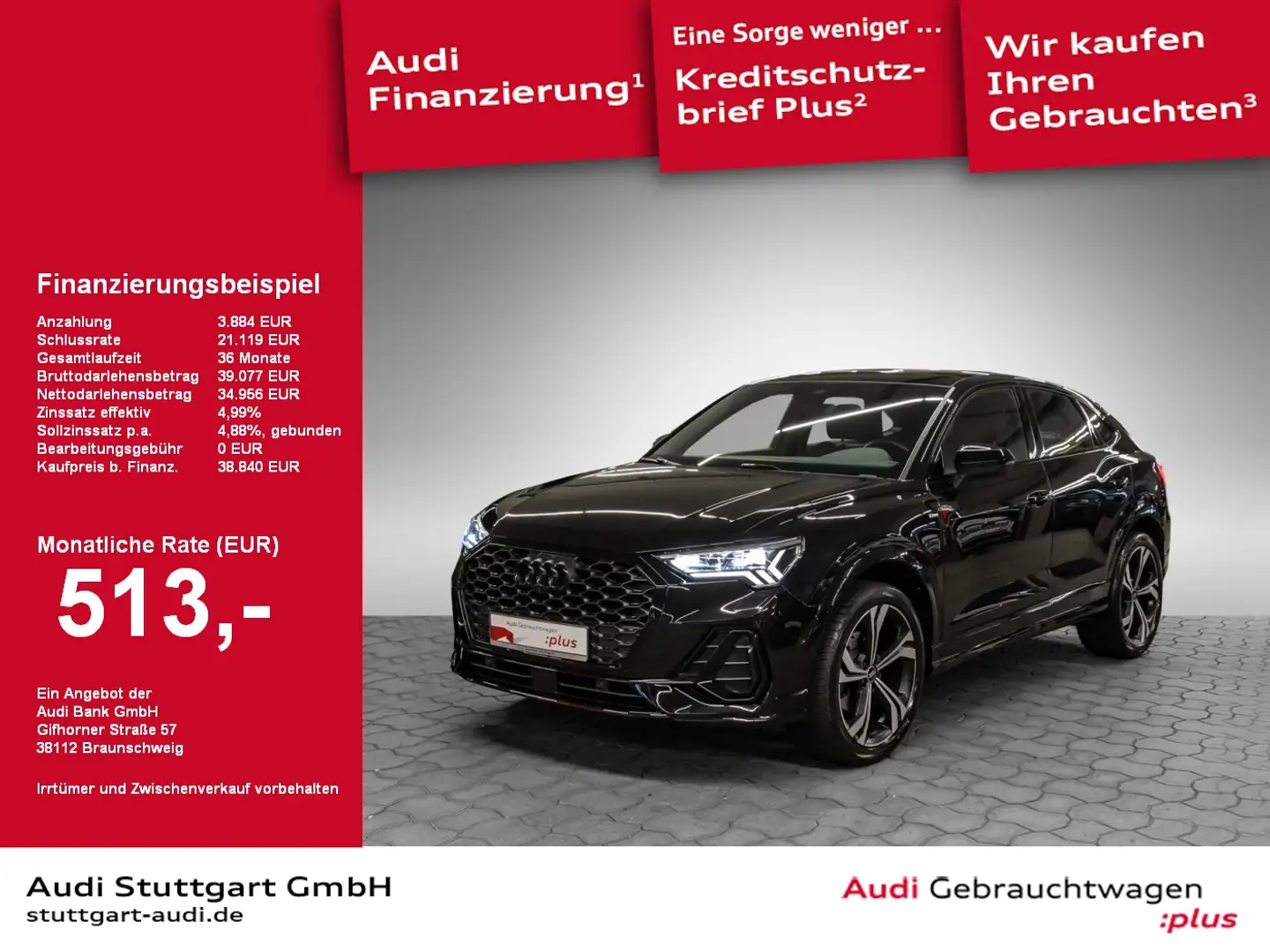 Audi Q3 Sportback 35 TFSI S line Edition One Pano Schwarz - 1