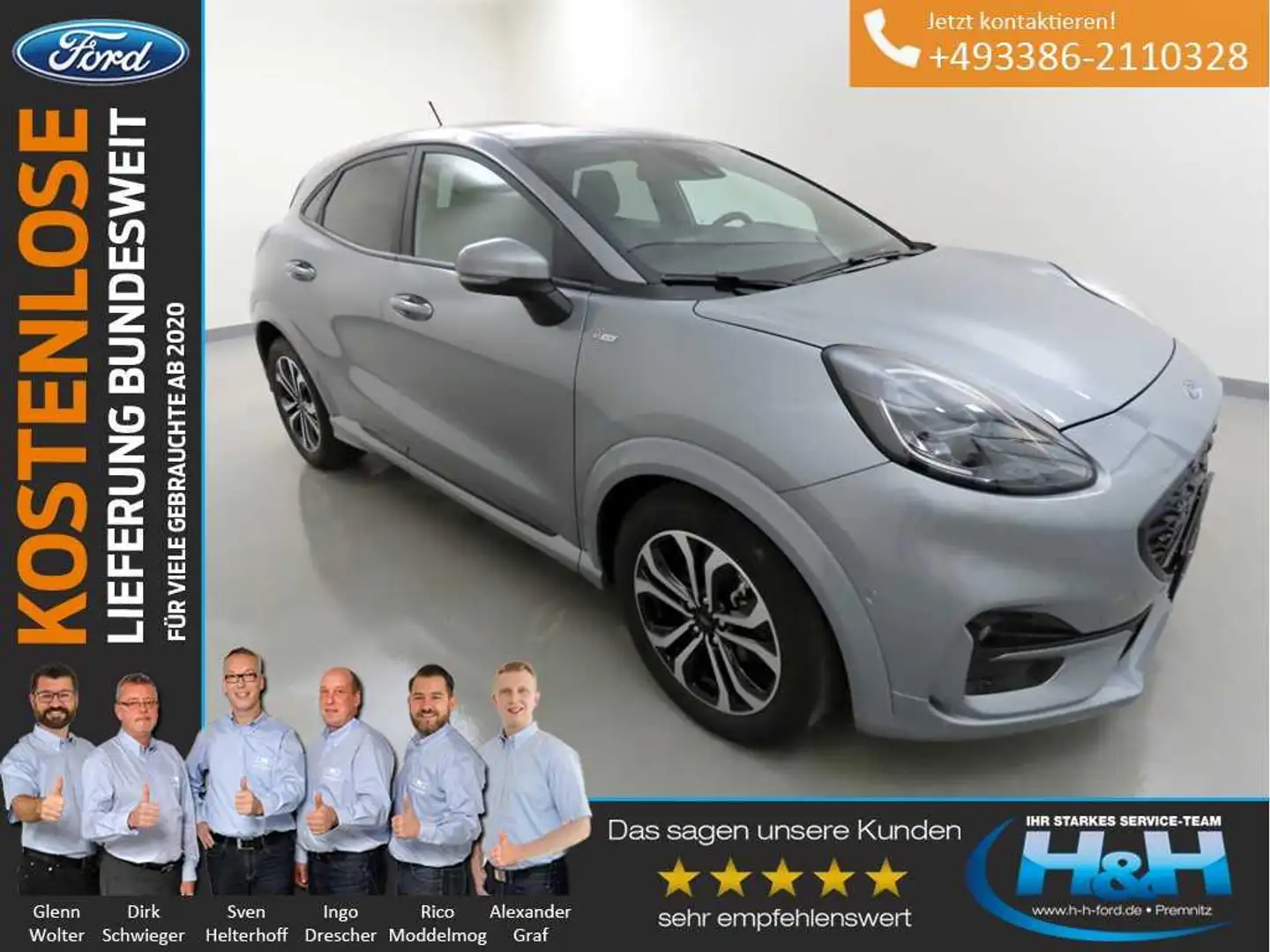 Ford Puma 1.0 M-Hybrid ST-Line AHK+ACC+LED Silber - 1