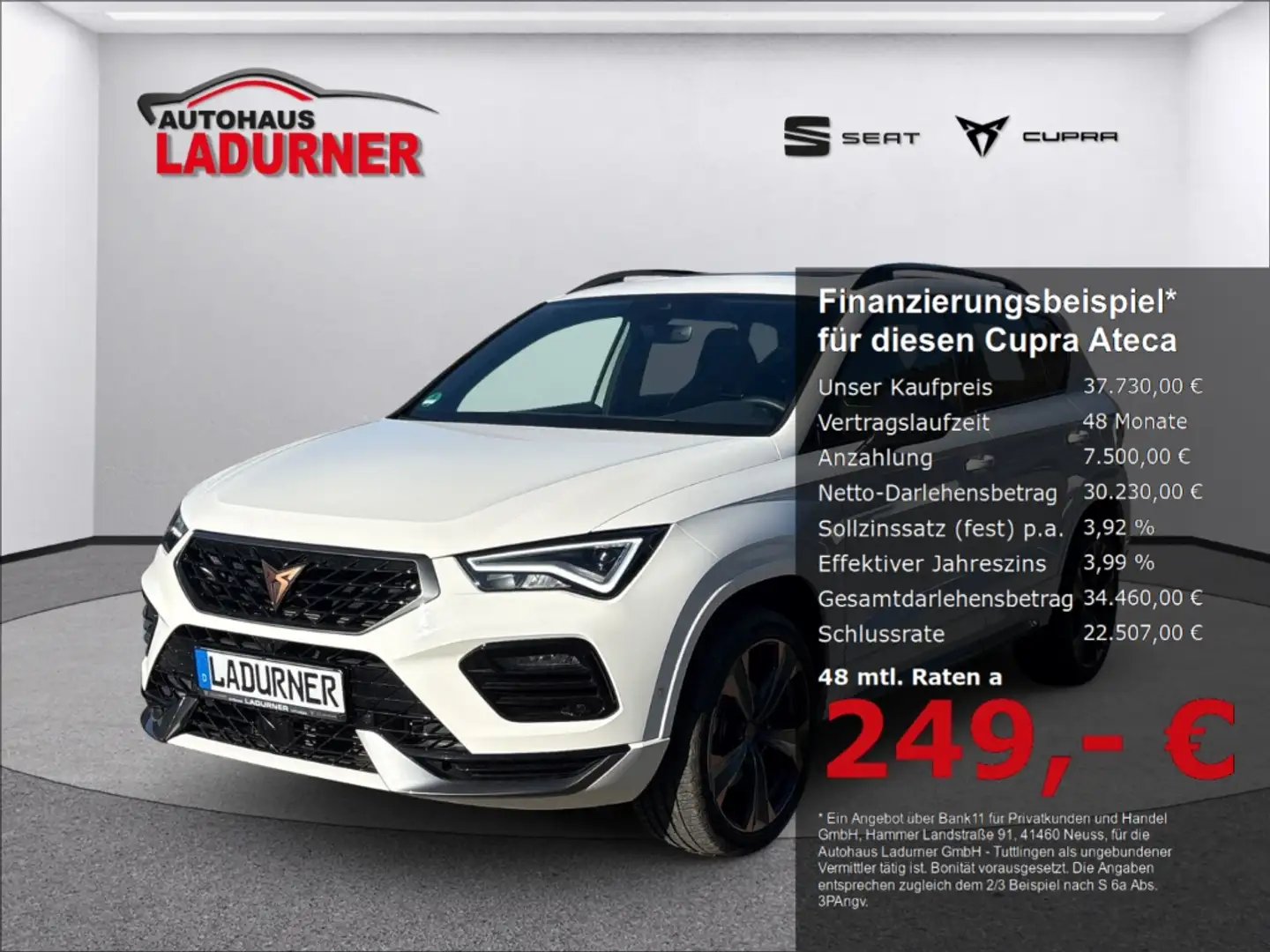 CUPRA Ateca 1.5 TSI DSG *AHK+PANO+Fahrassistenz-Paket* Blanc - 1