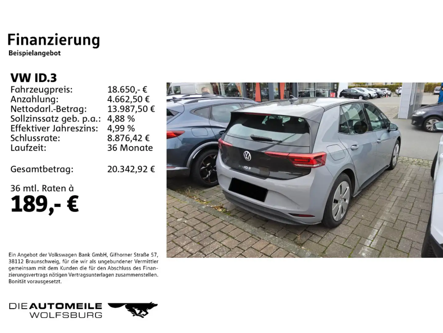 Volkswagen ID.3 Pure Performance City LED/ACC Grau - 2