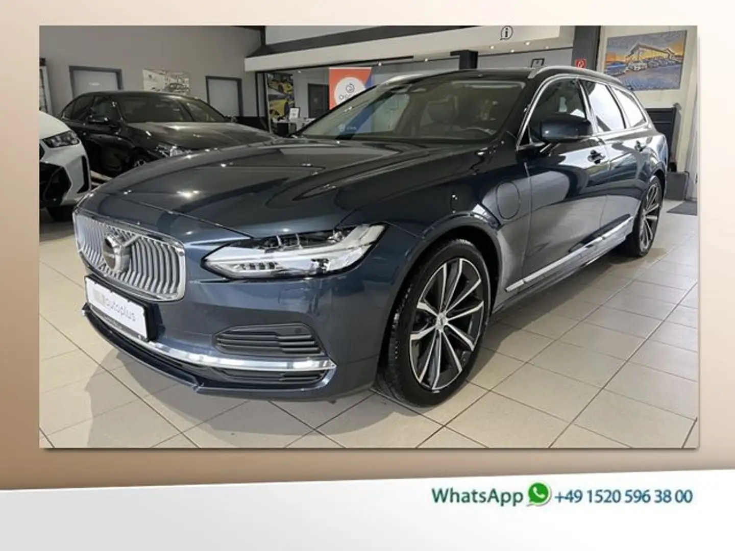 Volvo V90 T6 Inscription Recharge AWD GOOGLE Pano AHK Blauw - 1