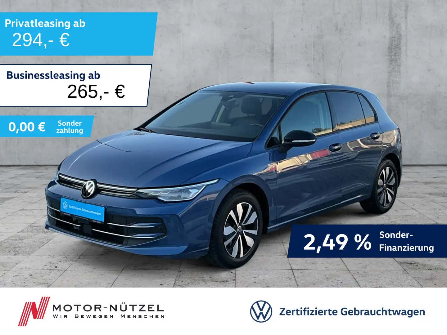 Volkswagen Golf VIII 2.0 TDI DSG GOAL LEDplus+NAVI+AHK+ACC Blau - 1