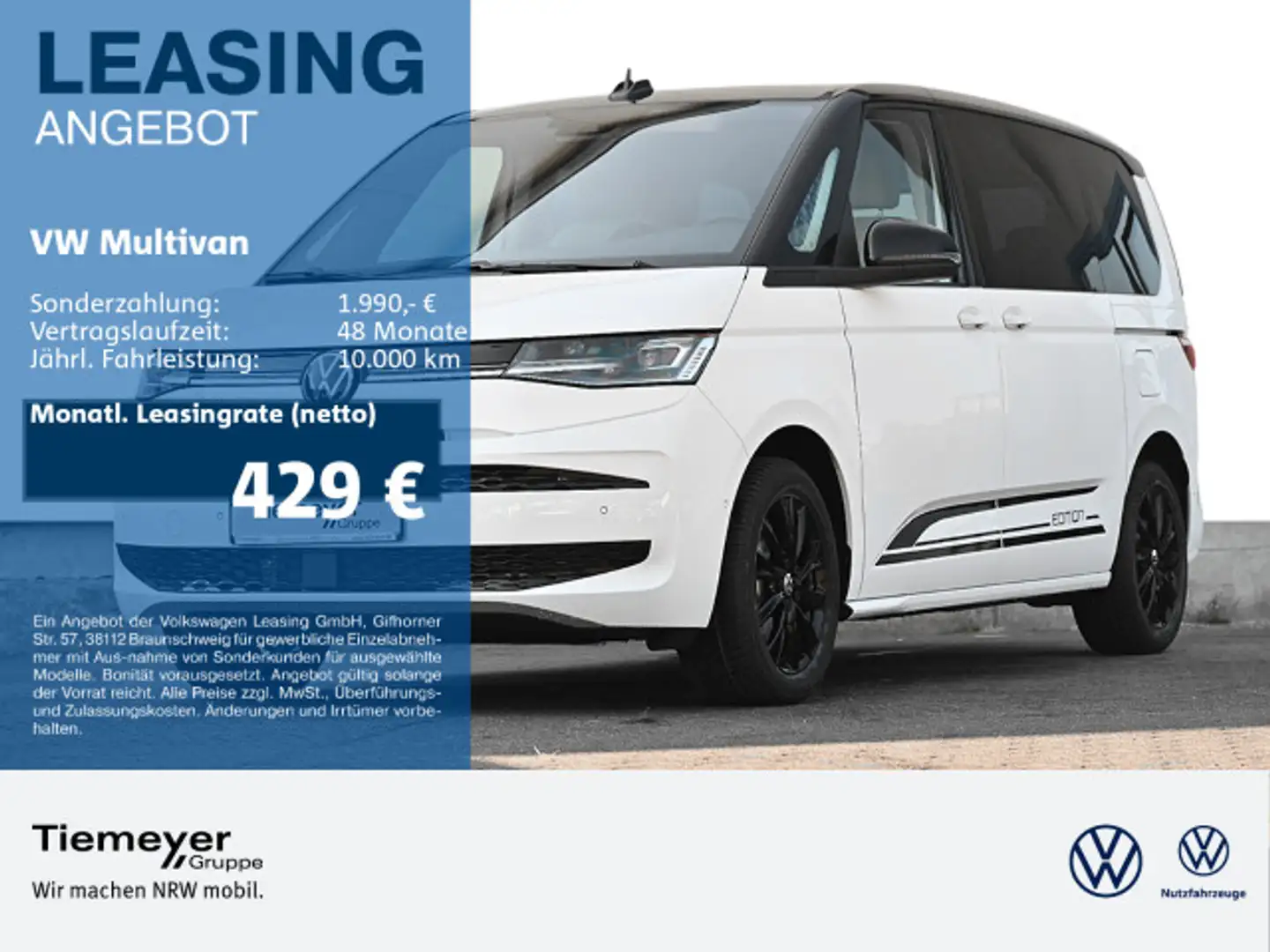 Volkswagen T7 Multivan T7 Multivan 2.0 TDI DSG Edition GJR AHK Pano Weiß - 1