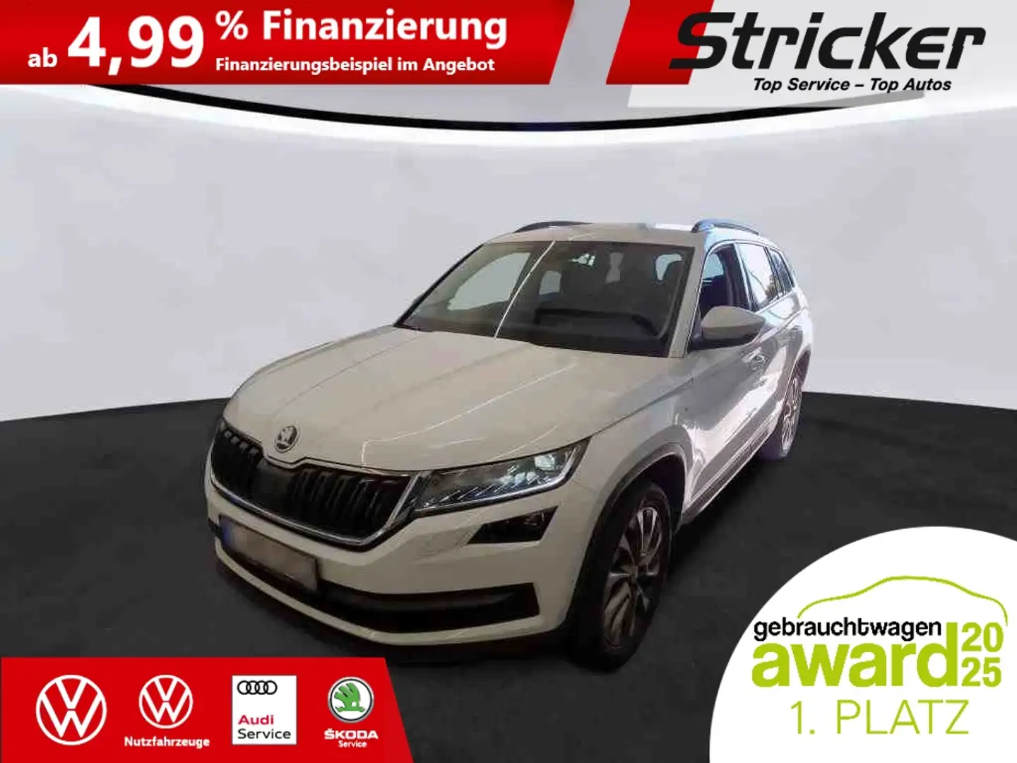 Skoda Kodiaq Clever 1.5TSI DSG 344,-ohne Anzahlung Navi ACC Ka Weiß - 1