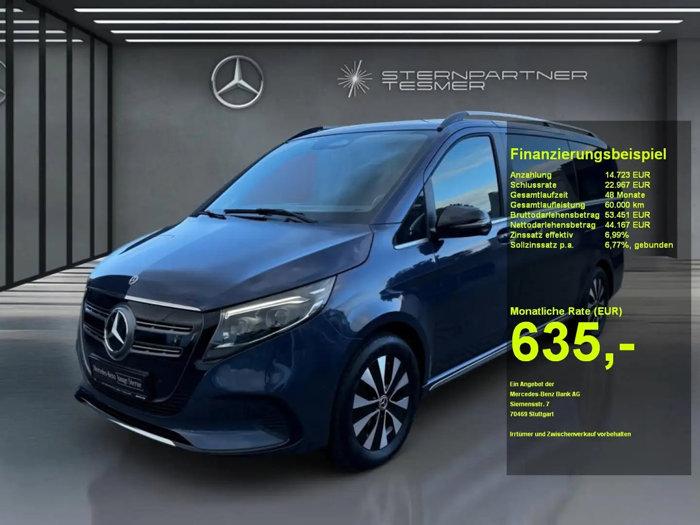 Mercedes-Benz EQV 300 AVANTGARDE Lang Pano+360°Kam+Distronic Bleu - 1
