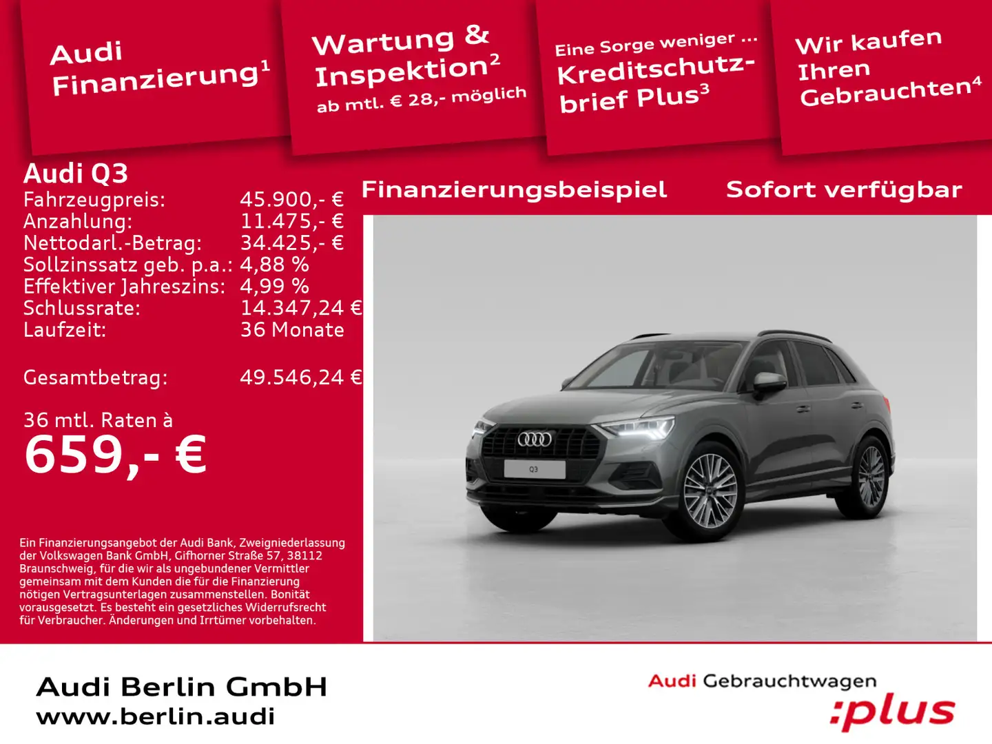 Audi Q3 advanced 35 TFSI S tronic Grau - 1