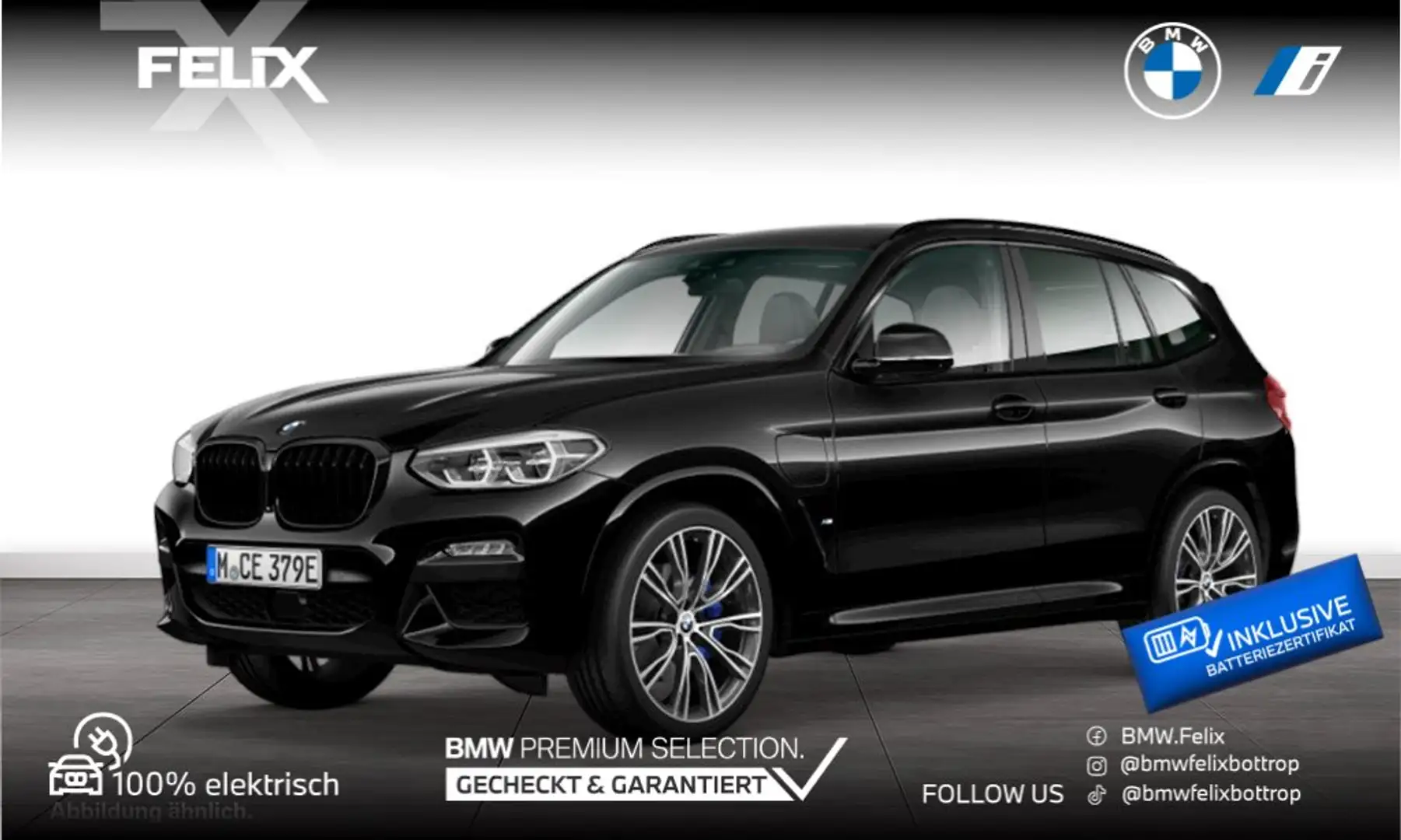 BMW X3 30e xDrive AHK+M SPORTPAKET+ LC PRO+HEAD UP Schwarz - 1