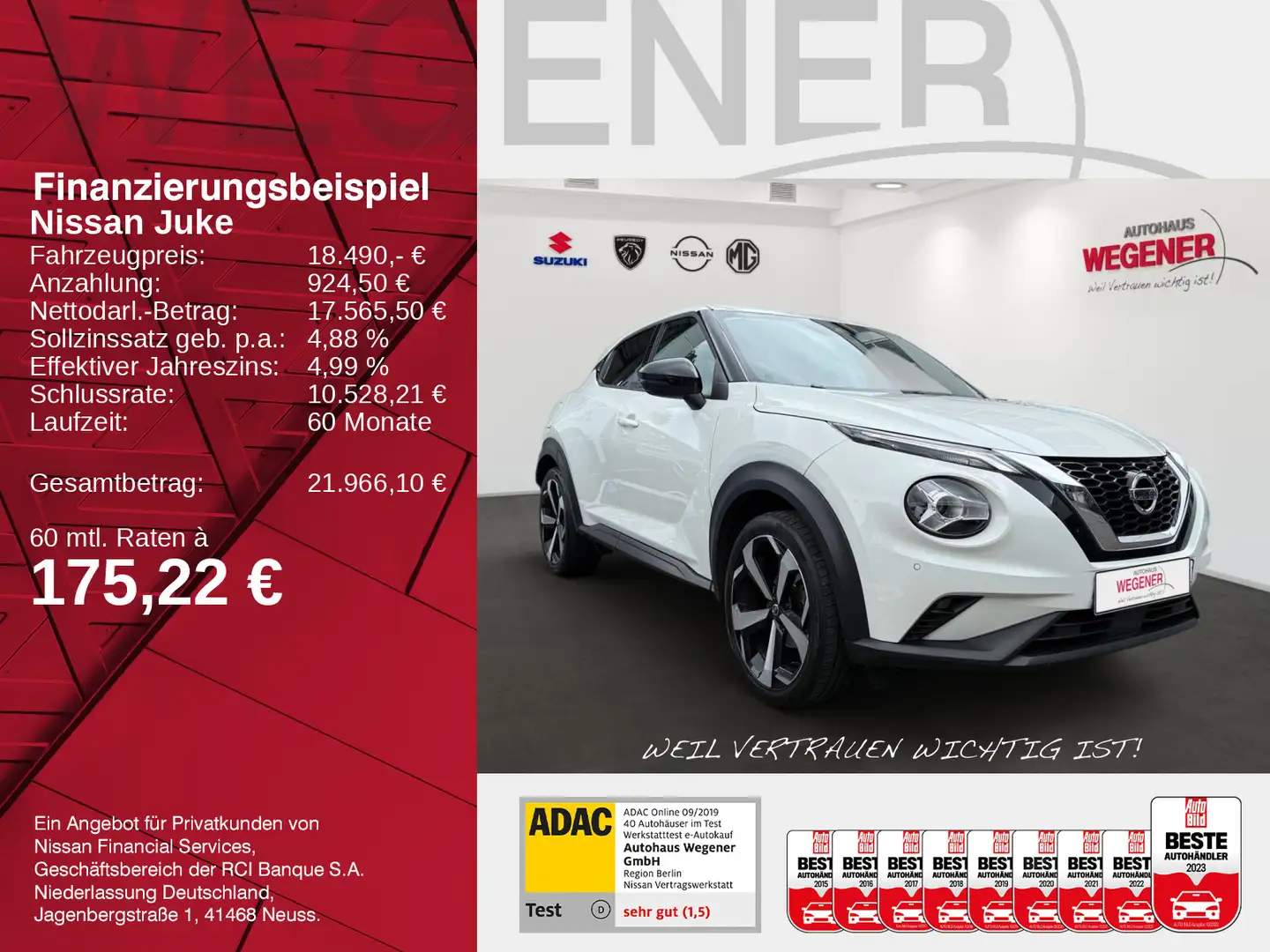 Nissan Juke JUKE TEKNA AT +360° KAMERA+NAVI+BOSE+ Weiß - 2
