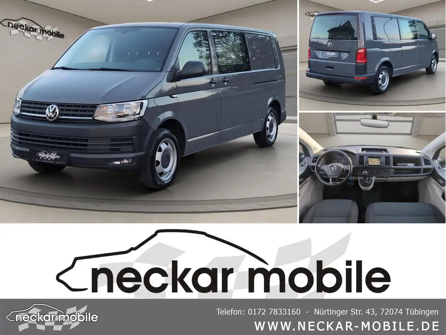 Volkswagen T6 Transporter T6 2.0TDI lang DSG Navi Sitzheiz Kam Ahk Standheiz Grau - 1