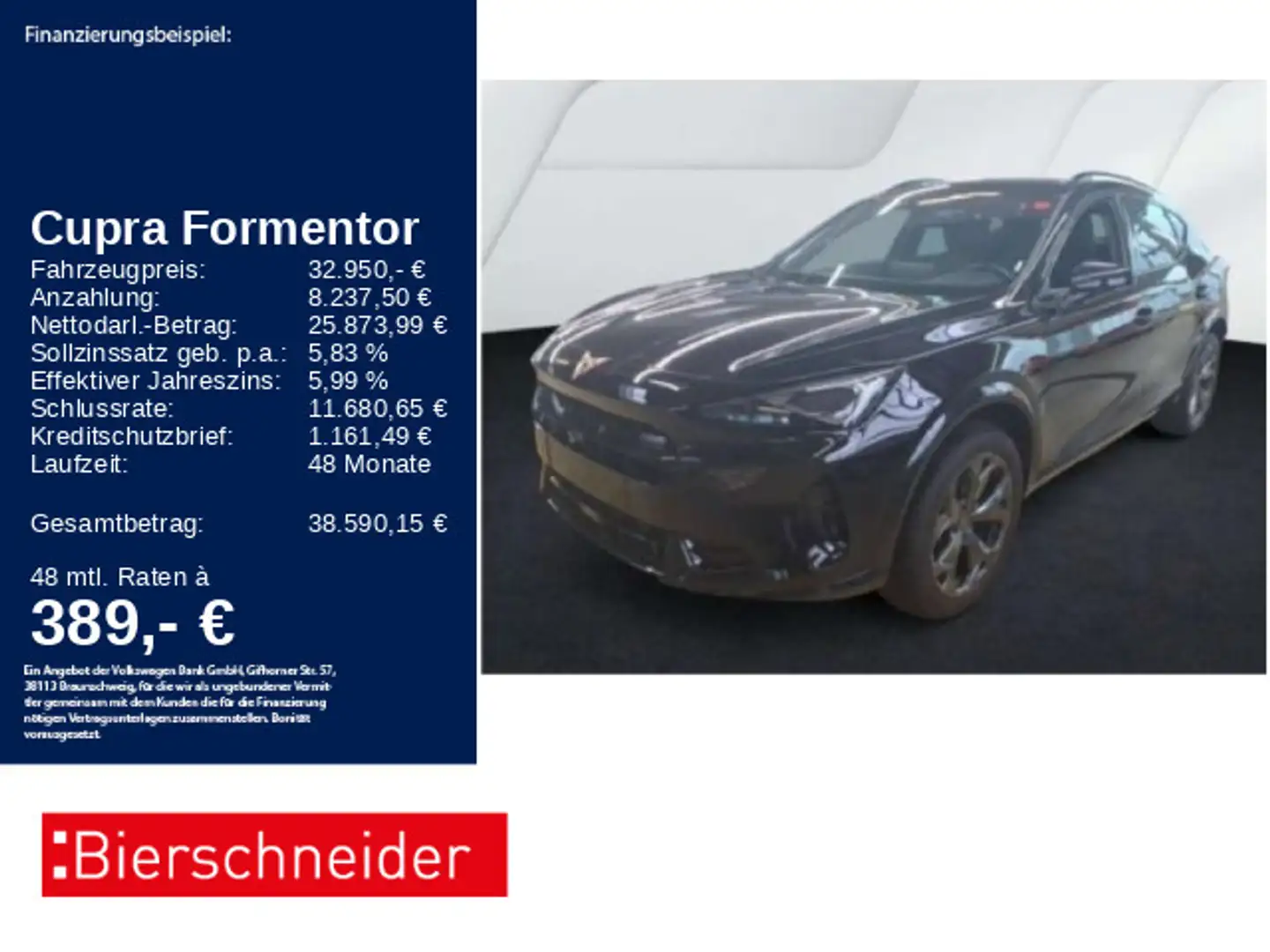 CUPRA Formentor 1.5 eTSI EDGE eHECK SHZ GANZJAHR Schwarz - 1