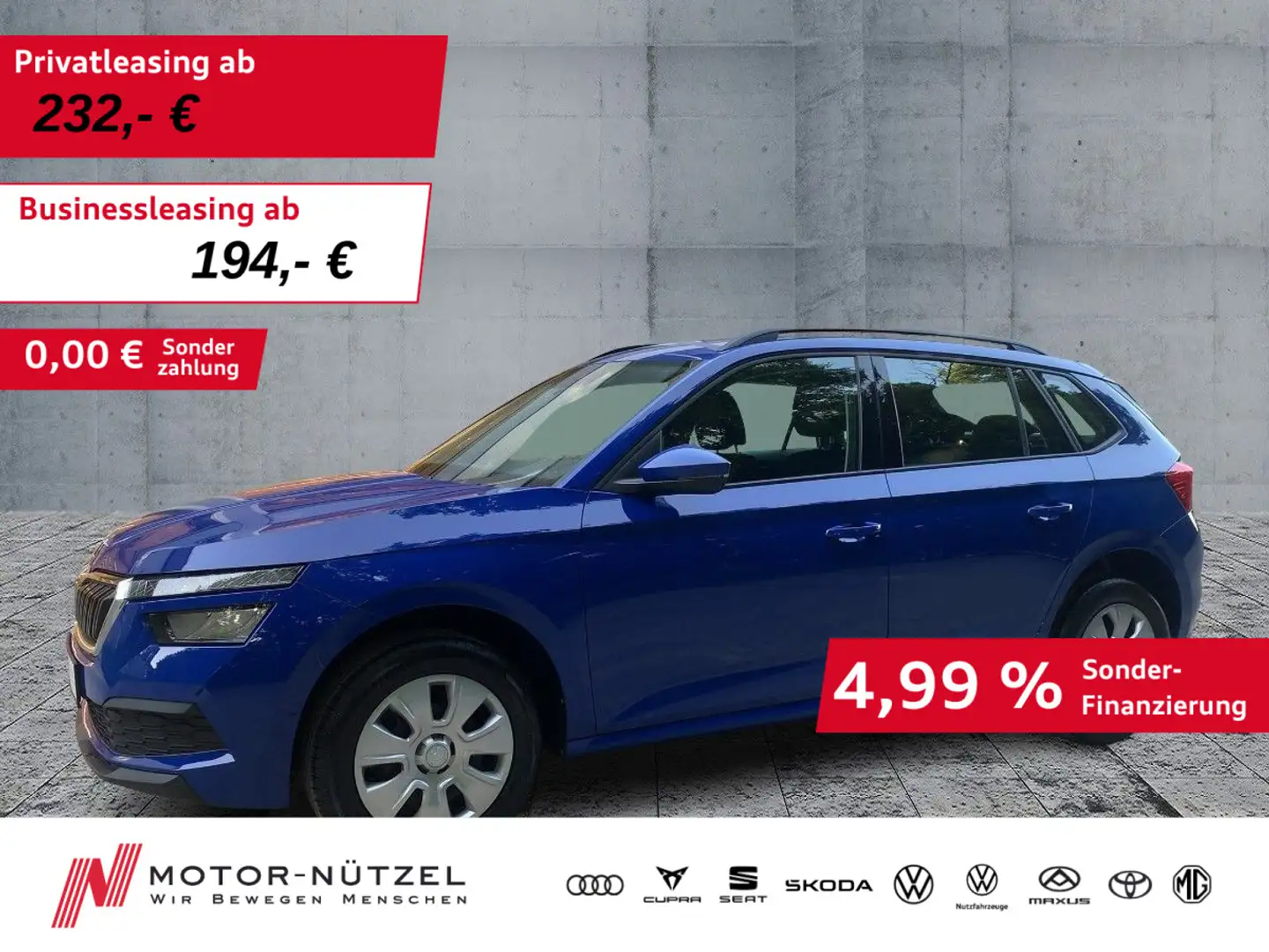 Skoda Kamiq 1.0 TSI ACTIVE LED+BLUETOOTH+KLIMAANLAGE Bleu - 1