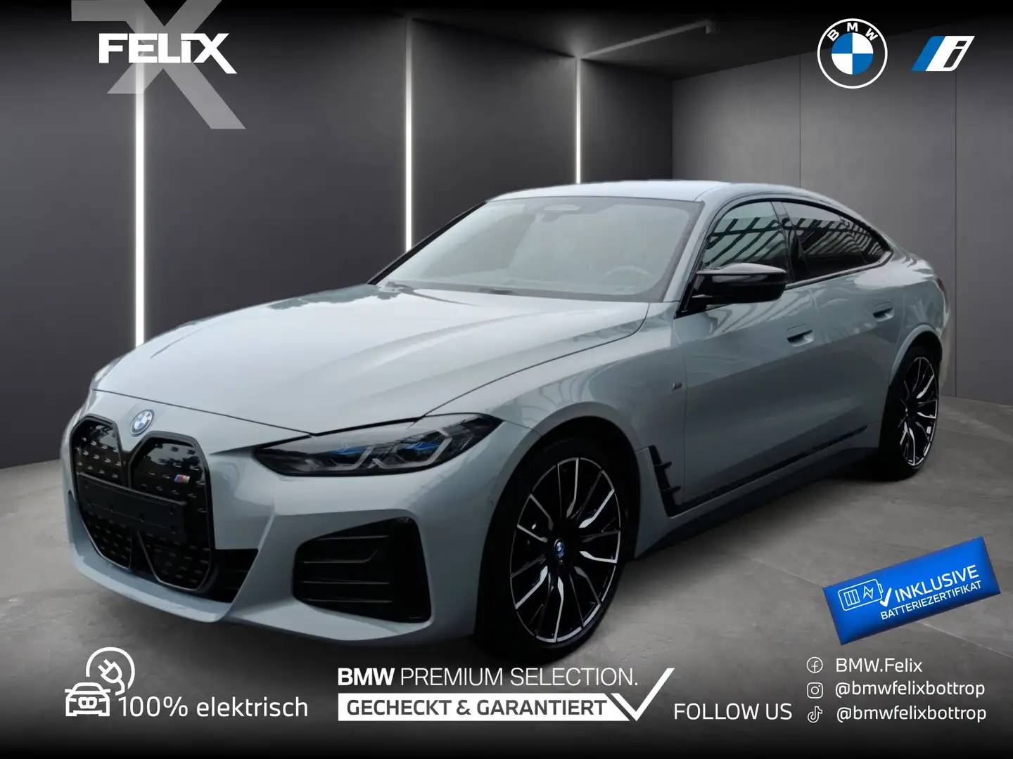 BMW i4 M50 M SPORTPAKET PRO+20"ALU+LASER+ Gri - 1