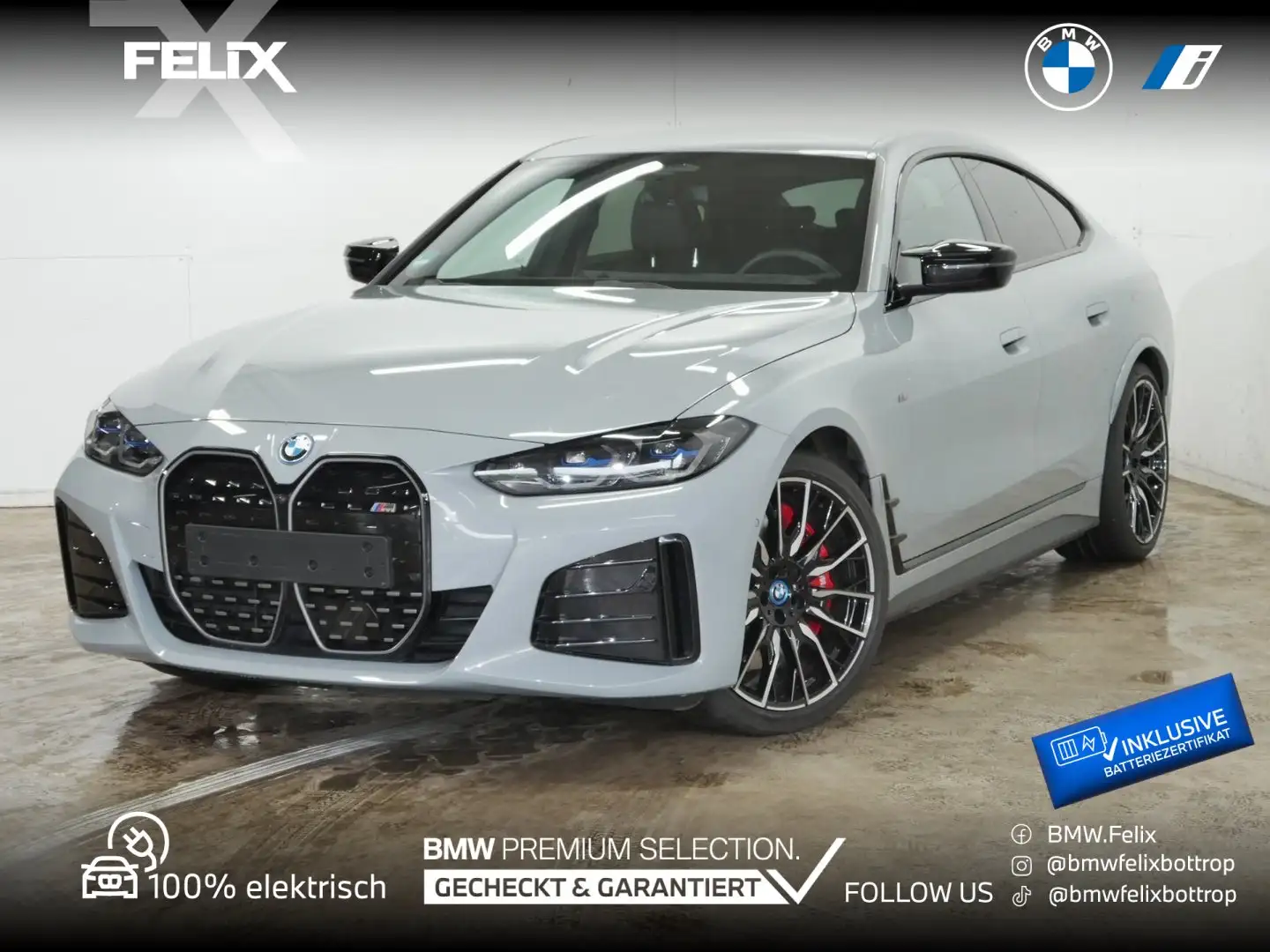 BMW i4 M50 M SPORTPAKET PRO+20"ALU+LASER+ Grau - 1