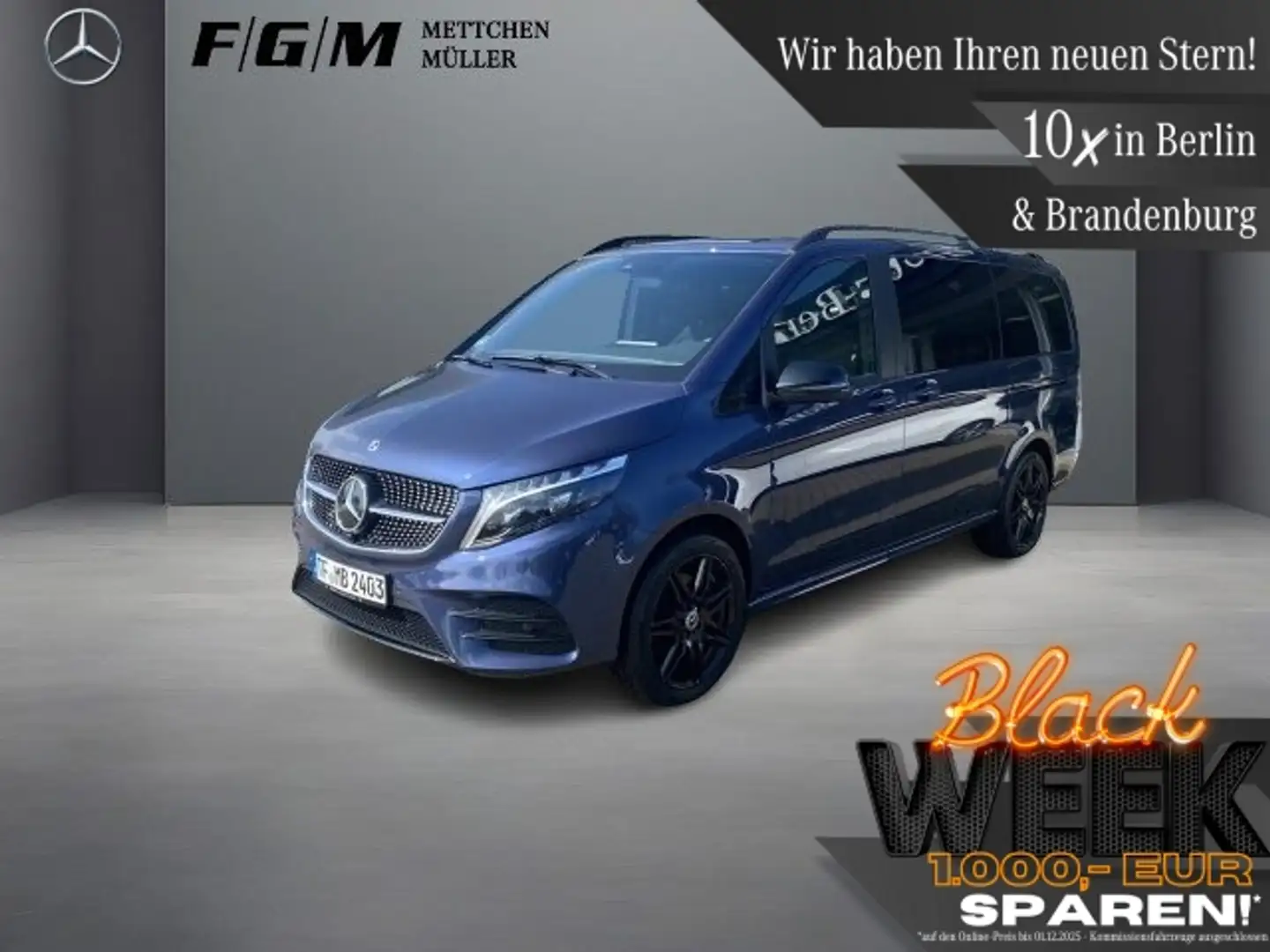 Mercedes-Benz V 300 d 4M EDITION AMG-Line Burm|AHK|CarPlay Blau - 1