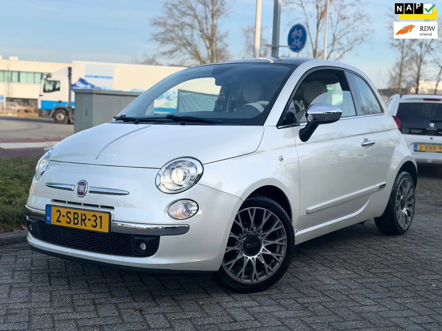 Fiat 500 0.9 TwinAir Lounge leer navigatie xenon parelmoer Weiß - 1