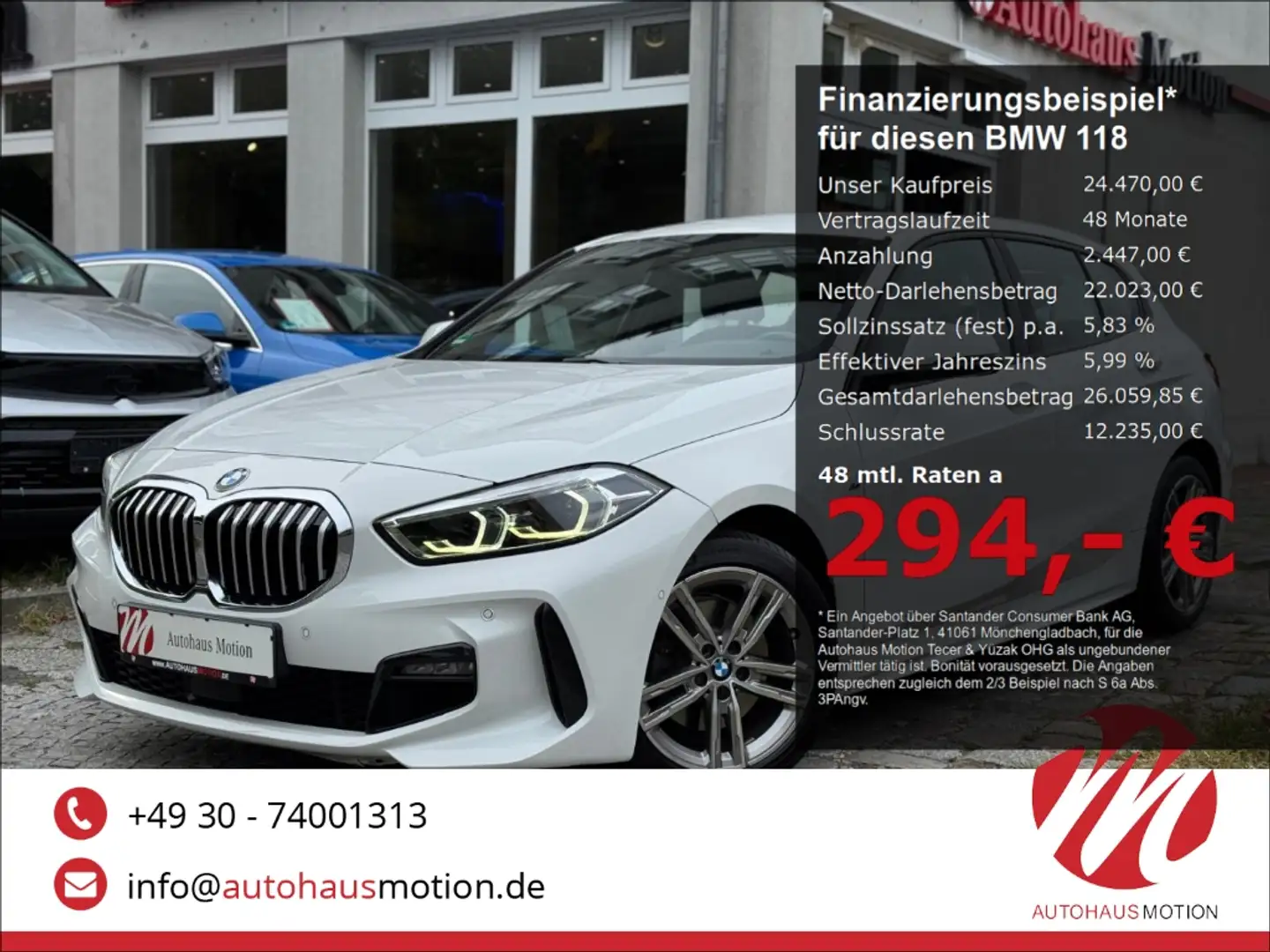 BMW 118 d M Sport Navi Rückfahrkam. LED Keyless SHZ Weiß - 1