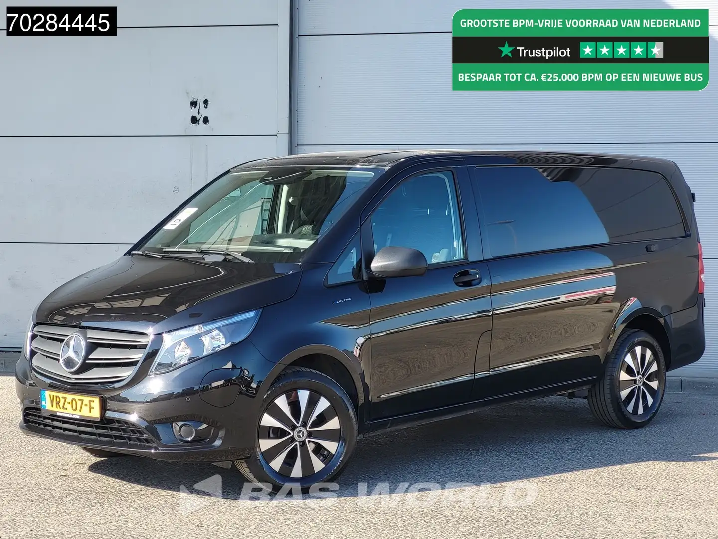 Mercedes-Benz Vito Elektrisch 286km WLTP 66kWh L2H1 Navi Airco Cruise Zwart - 1