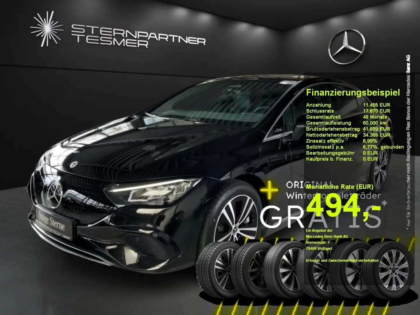 Mercedes-Benz EQE 300 MBUX+KAMERA+AHK+Ambiente+SHZ+Memory+LED Czarny - 1