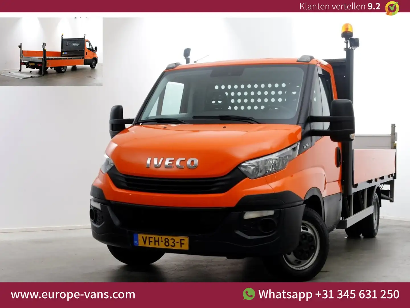 Iveco Daily 35C14 136pk Open Laadbak met laadklep en trekhaak Orange - 1
