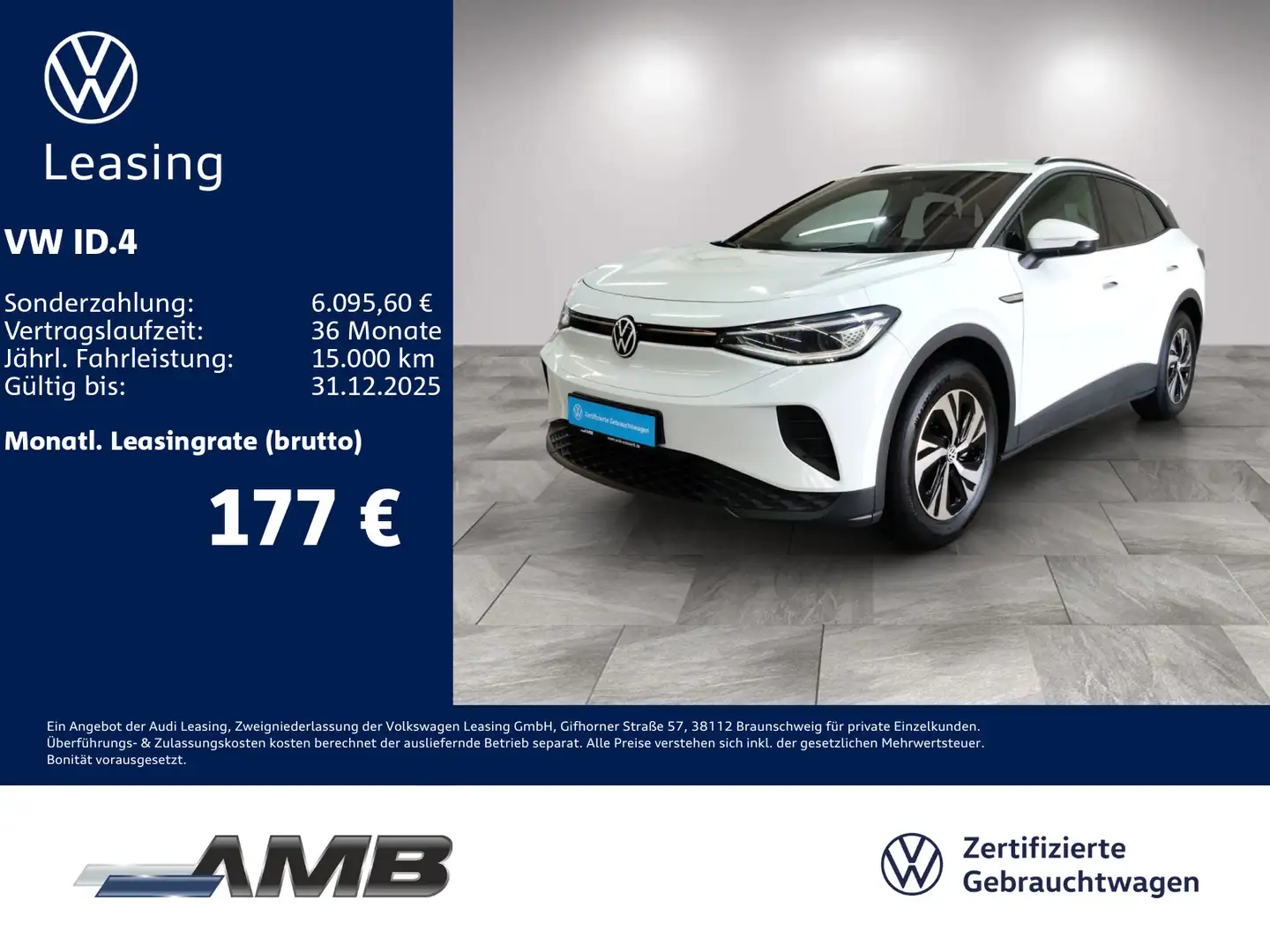 Volkswagen ID.4 Pure Matrix/Navi/Sitzhzg/RFK/Lederlenkrad Weiß - 1