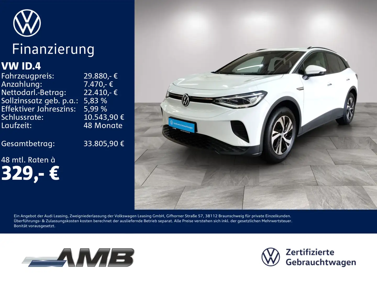 Volkswagen ID.4 Pure Matrix/Navi/Sitzhzg/RFK/Lederlenkrad Blanc - 1