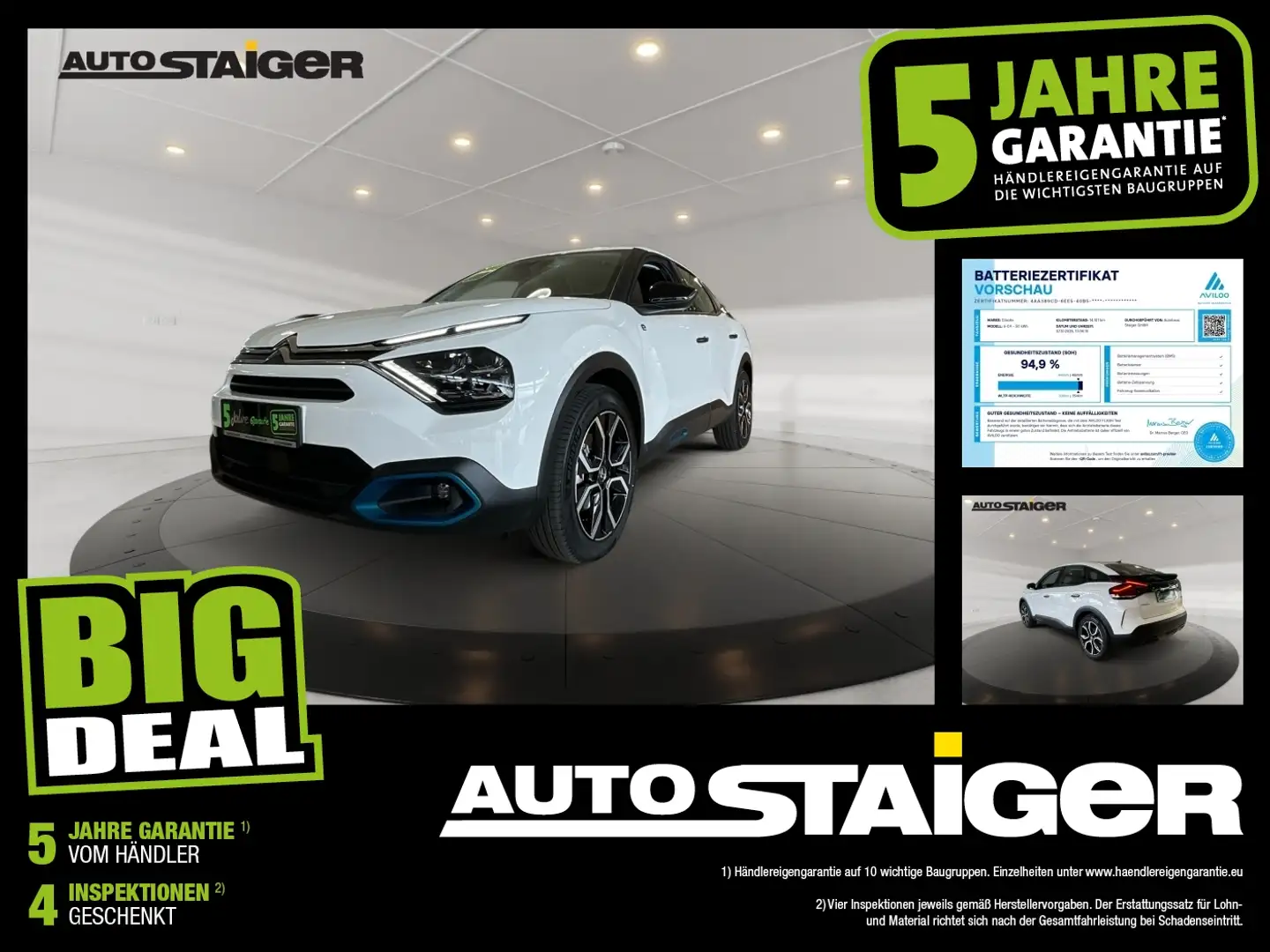 Citroen C4 ë- Feel 11kw Lader Winterpaket, PDC,... Weiß - 1