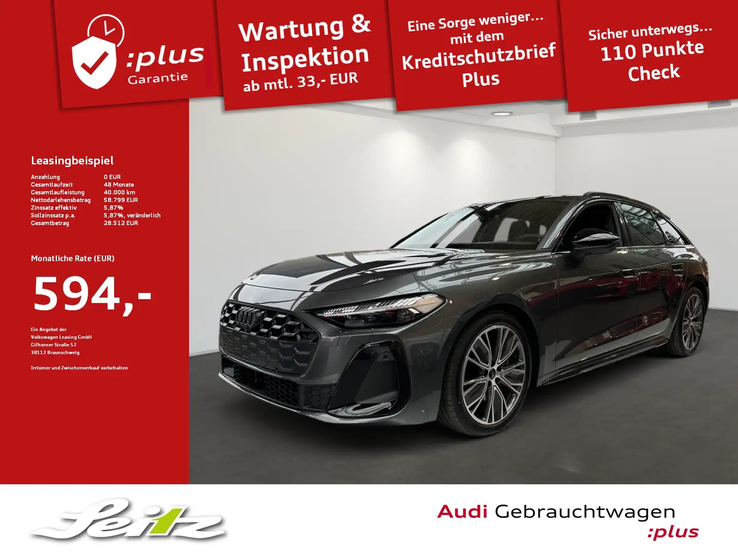 Audi A5 Avant 2.0 TDI quattro *HEAD-UP*NAVI*KAMERA*SITZH* Grau - 1