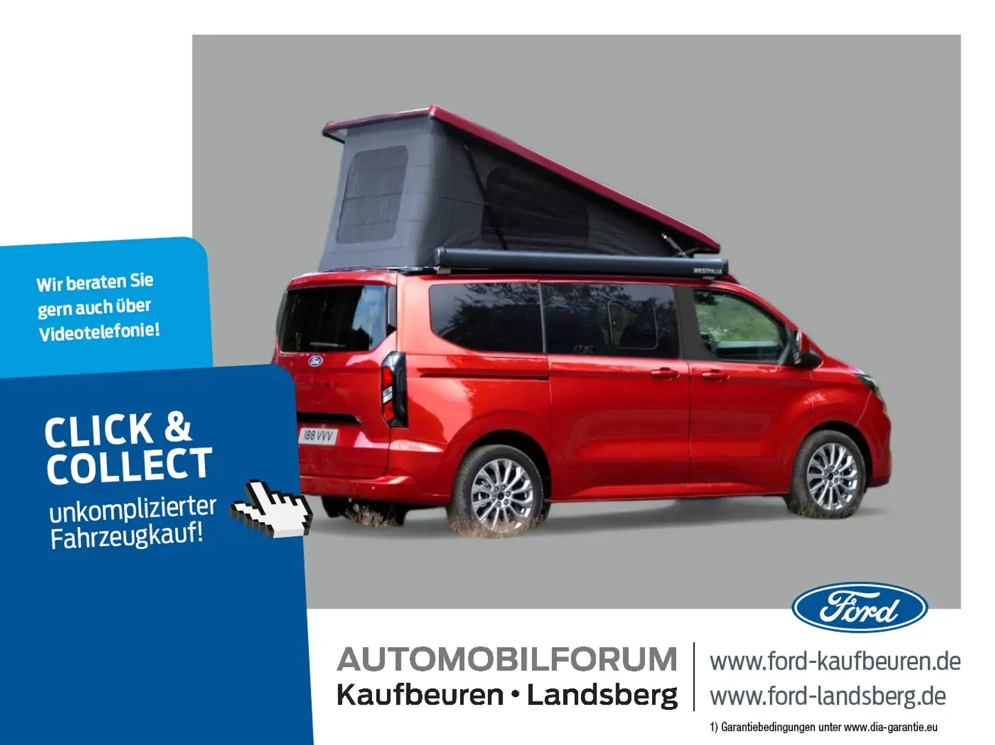 Ford Transit Custom NUGGET TITANIUM | NEUES MODELL | AUFSTELLDACH Rot - 1